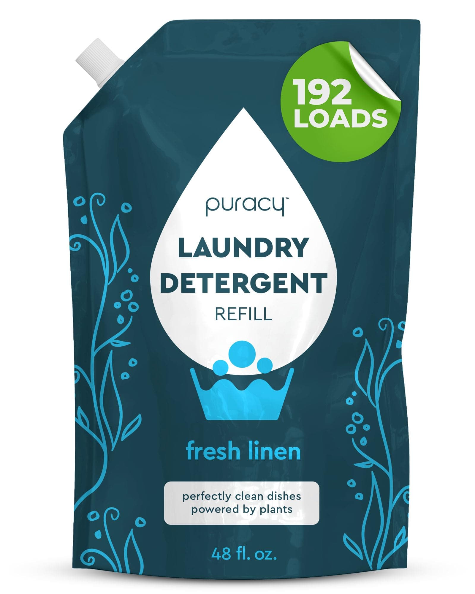- Laundry Detergent Refill - Enzyme-Powered Liquid Laundry Detergent Concentrate, Natural Laundry Detergent Seen on TikTok, Non-Toxic (Fresh Linen, 48 fl oz, 192 Loads)