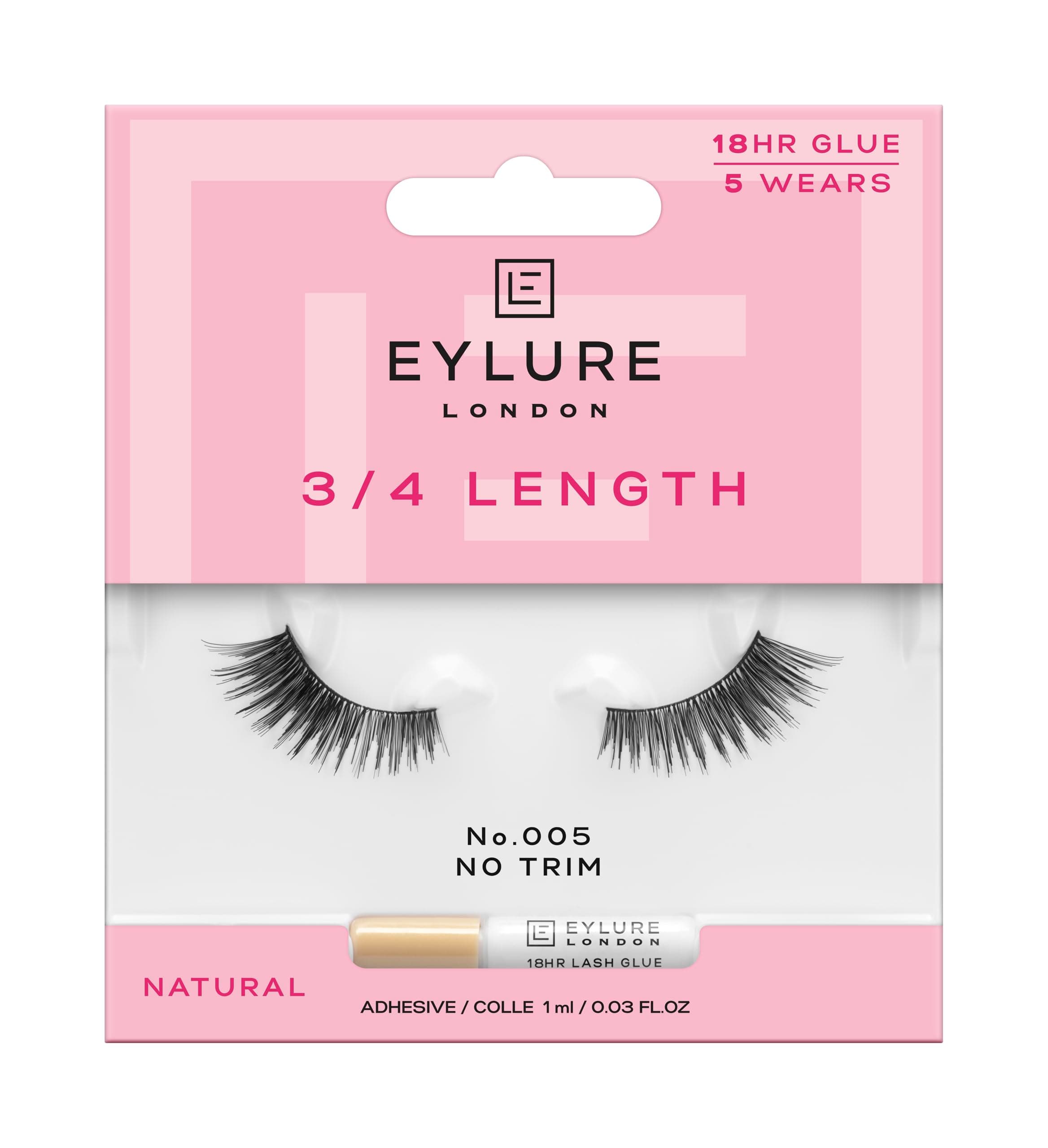 Volume False Lashes, Style No. 005, Reusable, Adhesive Included, 1 Pair