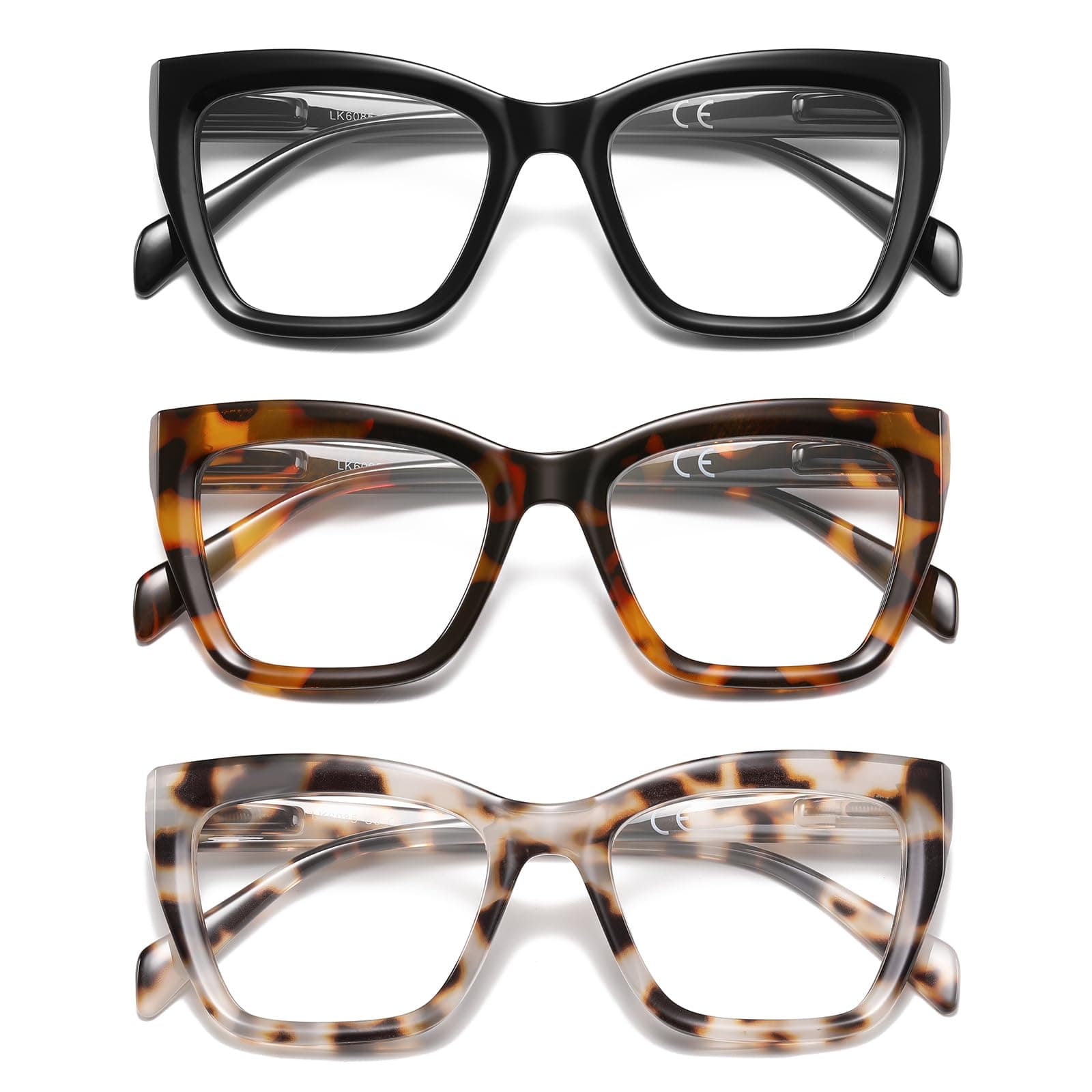 Oversized Reading Glasses Women Men Oprah Style Blue Light Blocking Computer Square Reader Spring Hinge Eyewear LK6085