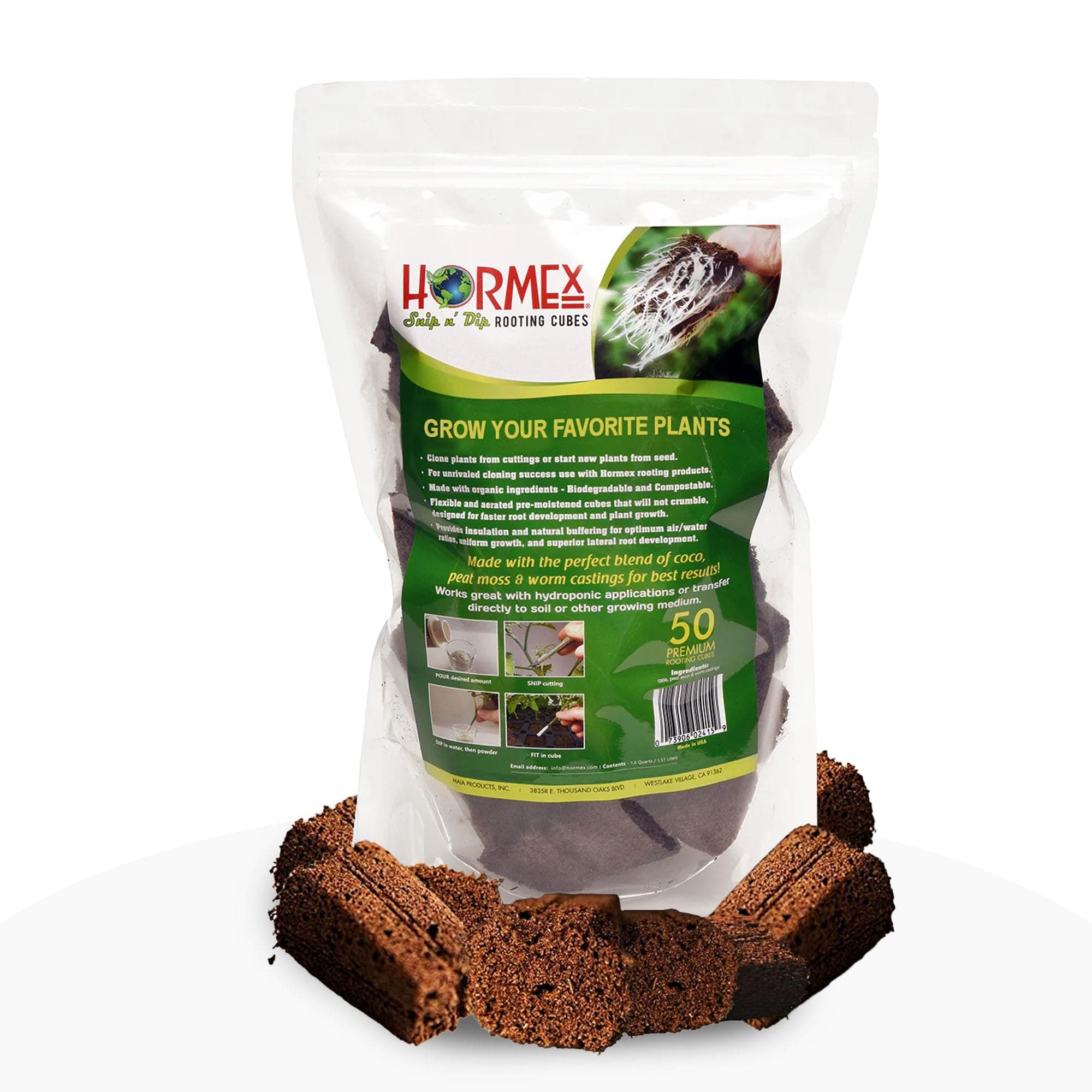 - Rooting Cubes - Peat Moss & Coco Plugs for Cloning Plants from Cuttings and Seed Starting - Organic Plant Starter for Strong Root Growth - Ideal for Home, Indoor and Outdoor Gardening - 50 Pack
