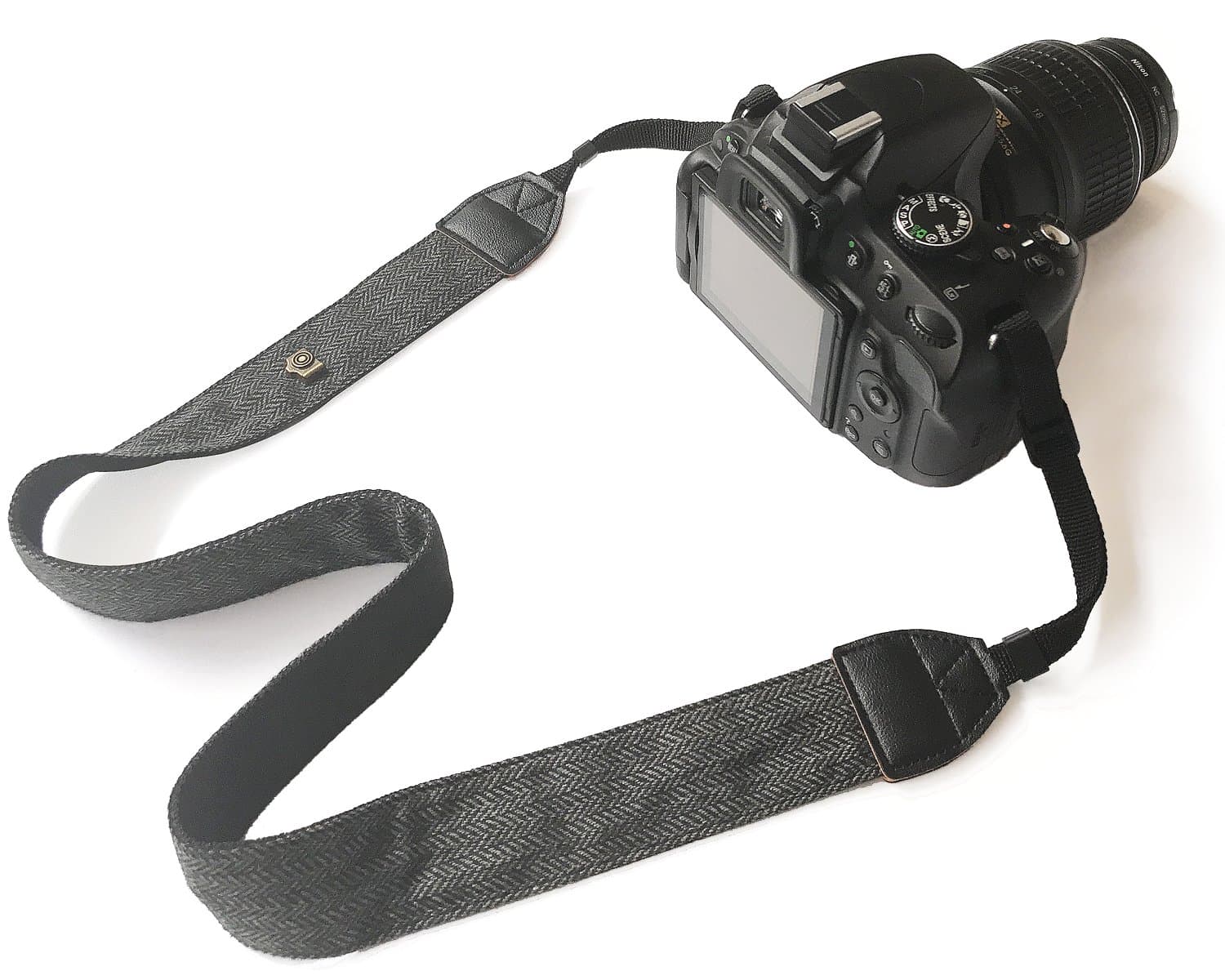 Camera Shoulder Neck Belt Strap, Soft Vintage Print Camera Straps for Women Men for DSLR/SLR/Nikon/Canon/Sony/Lumix/Fujifilm/Rico/Samsung/Pentax/Olympus etc.(Soft Black)