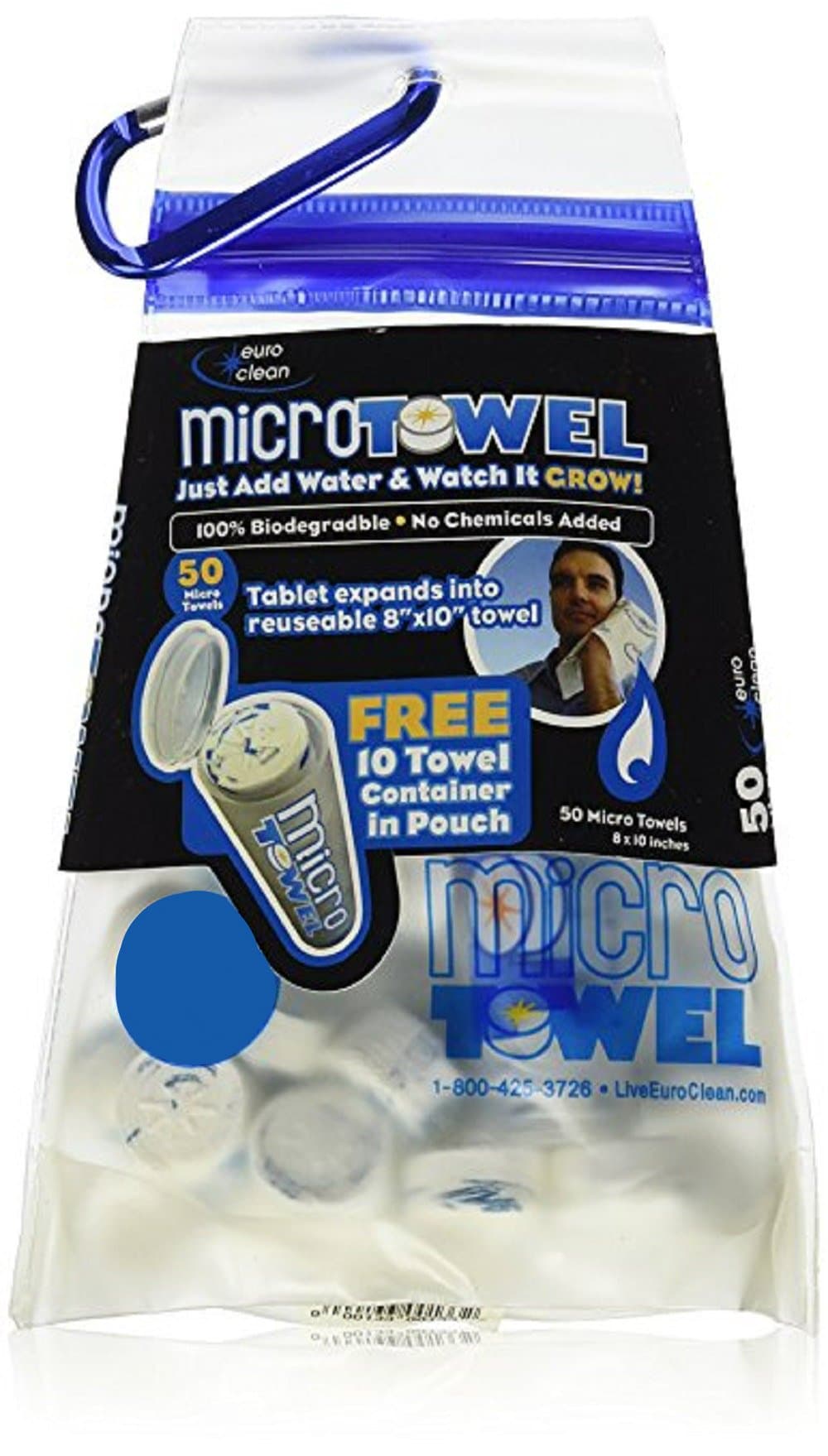 100 Pack and Wipe Compressed Towel Capsule Tablets 8x10? Cloths Biodegradable, No chemical Added