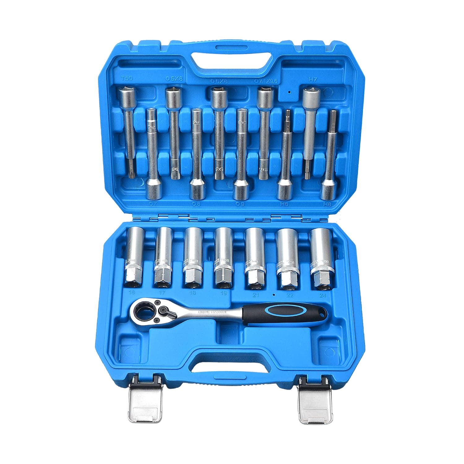 18 Pcs 1/2" Steering Hub Suspension Shock Socket Kit,Suspension Shock Absorber Strut Nut Removal Tool Socket Set