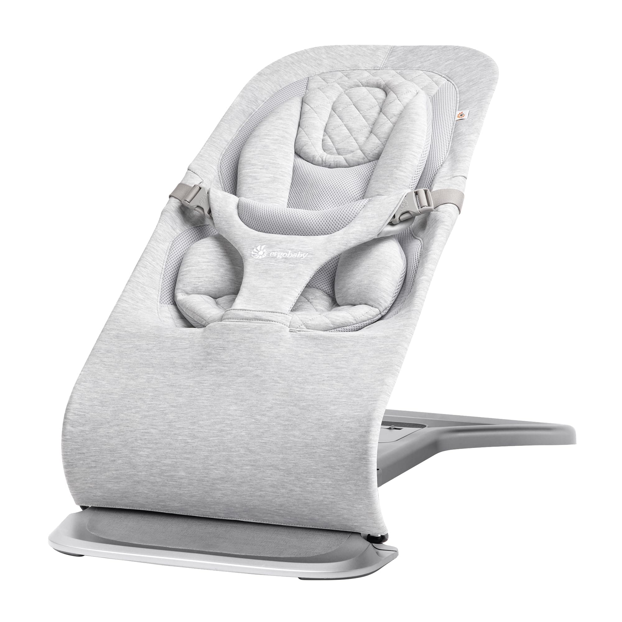 Ergobaby Evolve 3-in-1 Bouncer, Adjustable Multi Position Baby Bouncer Seat, Fits Newborn to Toddler, Light Grey