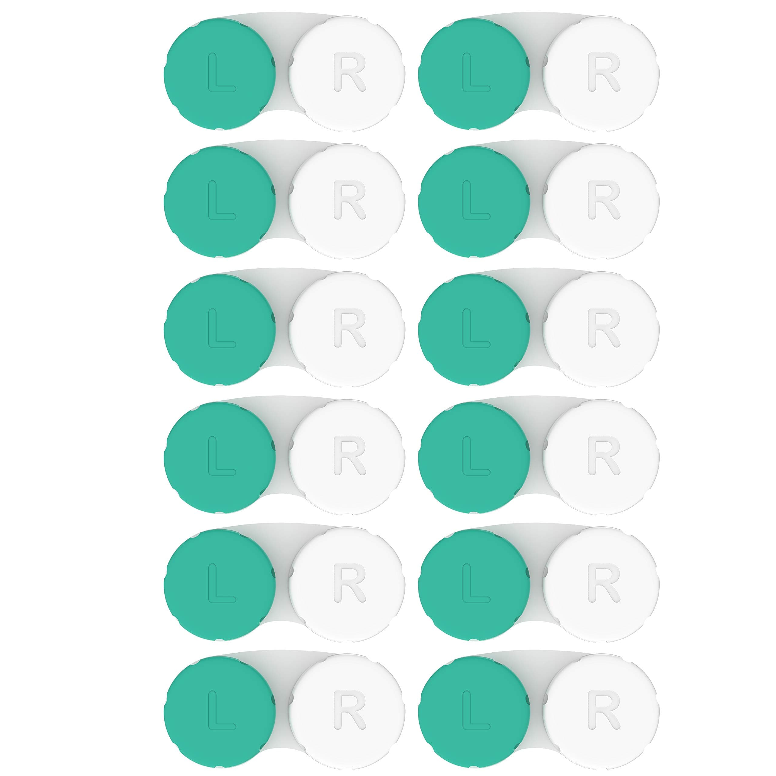 Axim USA Contact Lens Cases 12 Pack. One Year Bulk Supply. Protect Your Eyes by Changing Your Lens Case Monthly (Green)