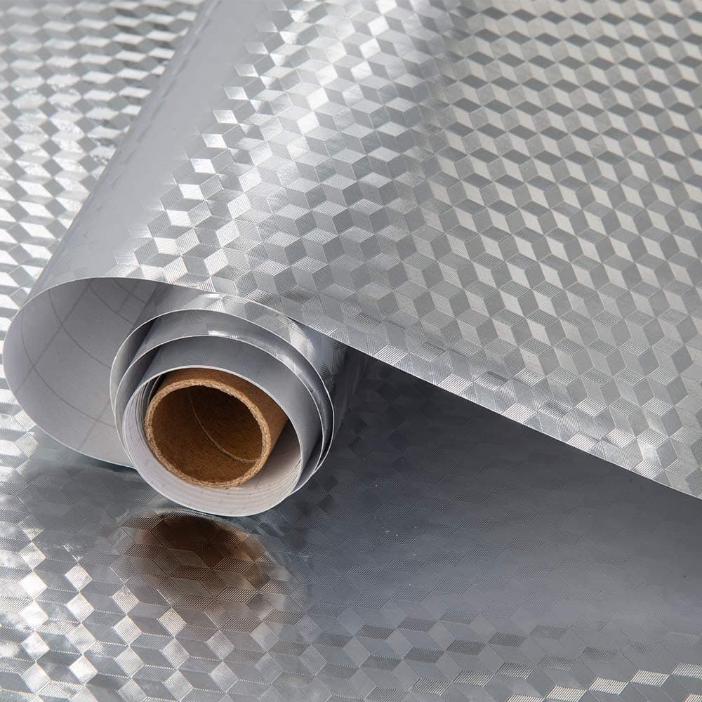 Kitchen Oil Proof Sticker Kitchen Backsplash Self-Adhesive Peel and Stick Wallpaper for Cabinets Countertop Drawer Easy to Clean 17.71''x 118''