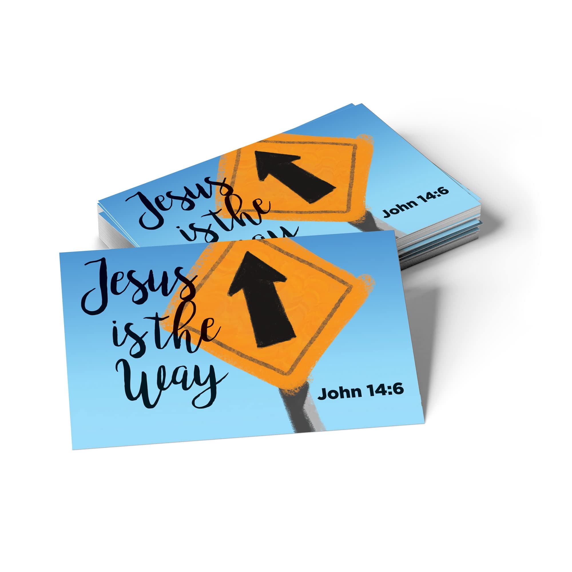 Jesus is the Way, John 14:6, Bulk Pack of 25 Affirmation Scripture Cards for Kids, Pass it On Christian Bible Verse Cards for Sunday School, Childrens Church, & Youth Group Ministry