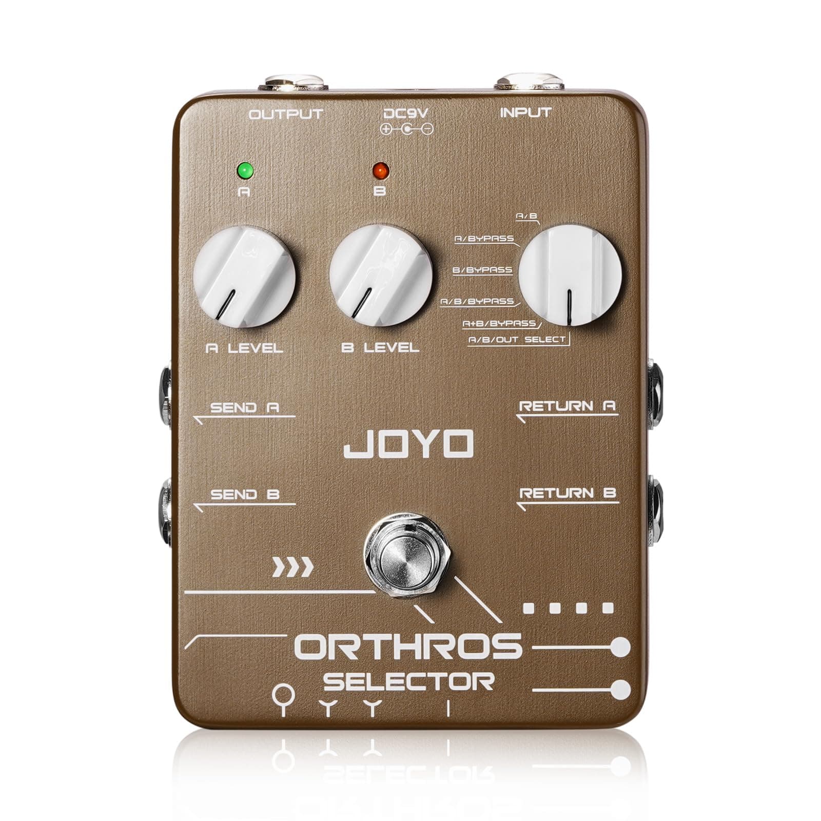 JOYO Line Selector Guitar Pedals 6 Mode Switch with AB 2 Effect Loops Independent Control Channel for Electric Guitar Bass (ORTHROS SELECTOR JF-24)