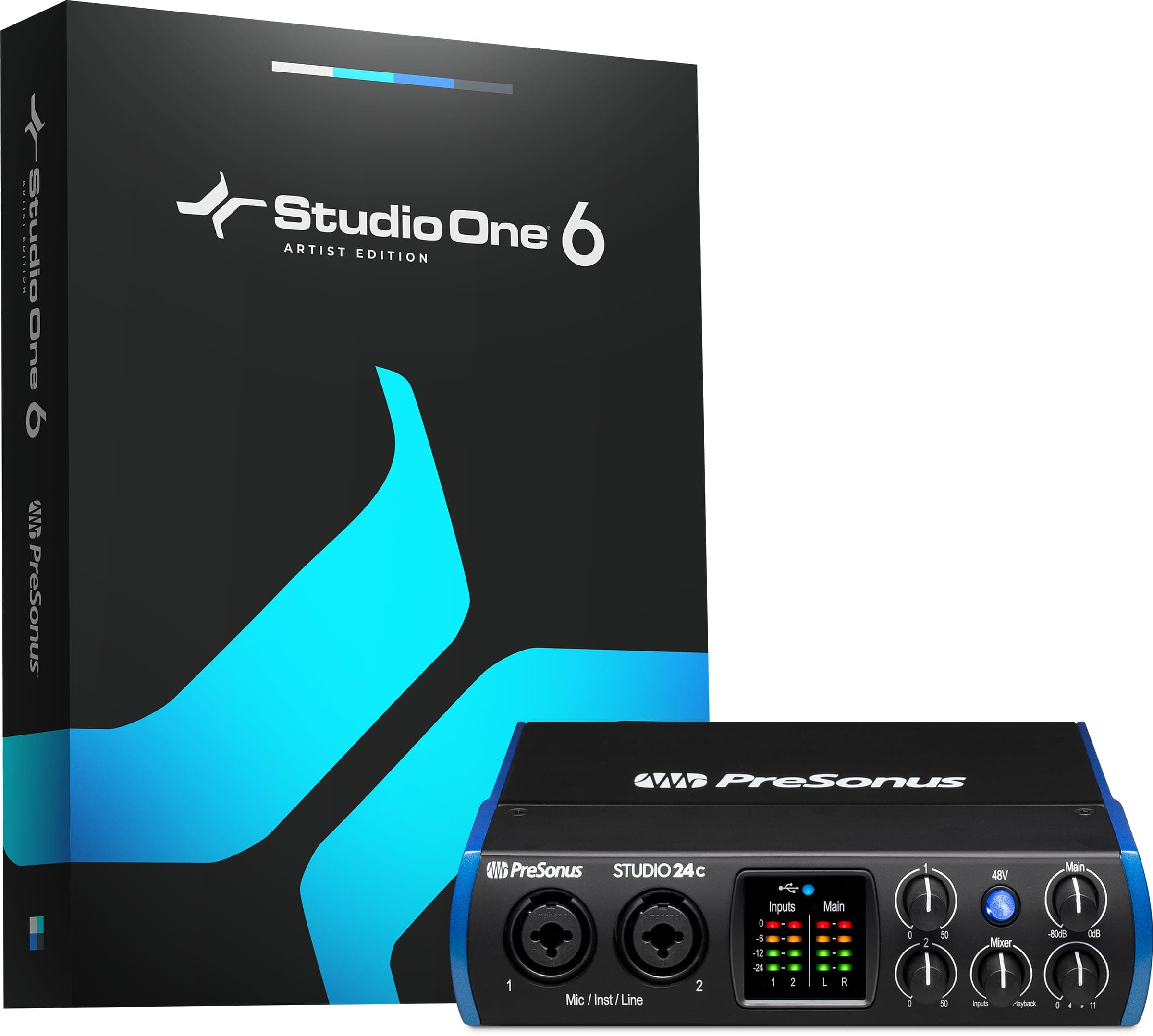 Studio 24c 2x2, 192 kHz, USB Audio Interface with Studio One DAW Recording Software