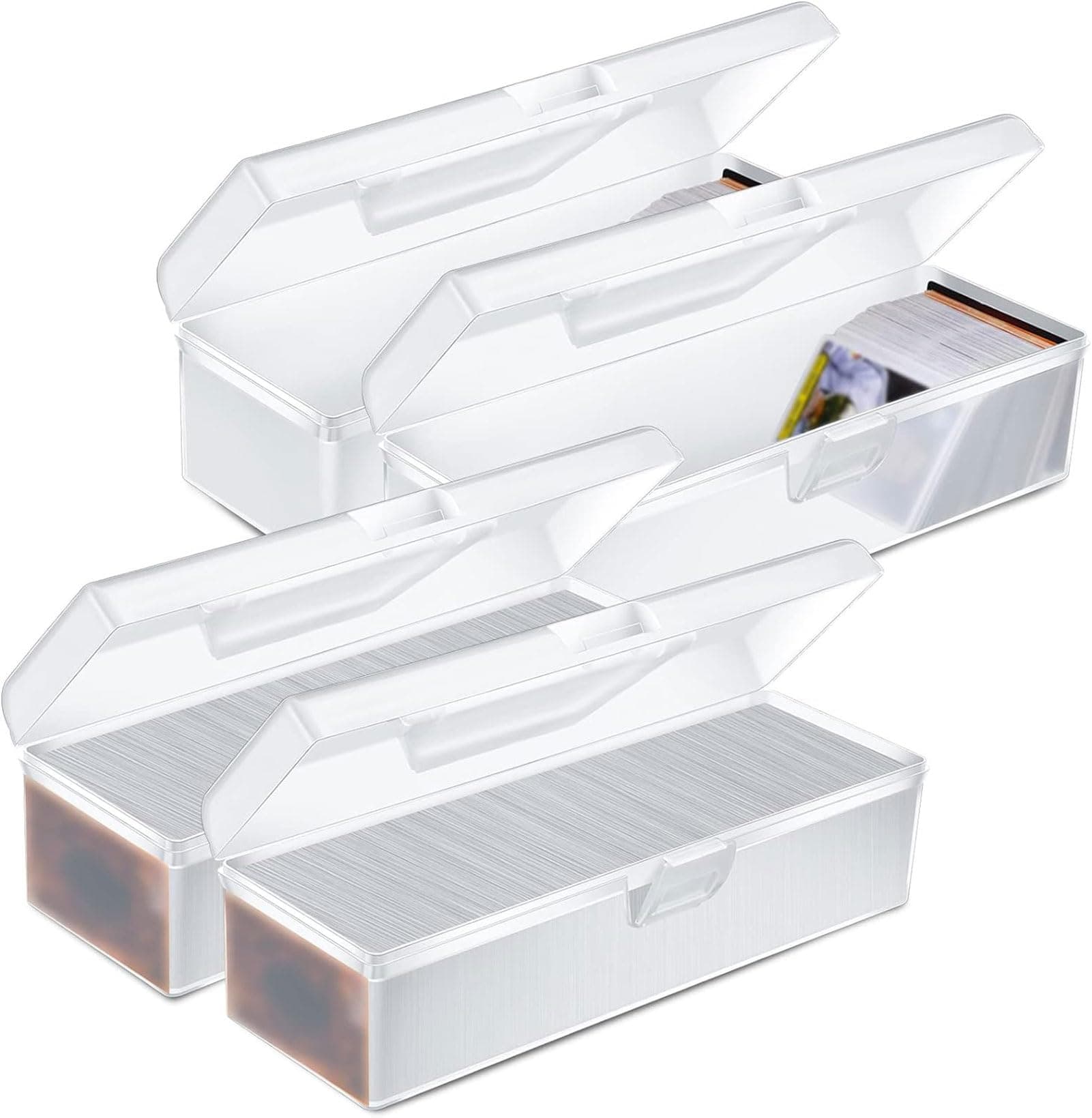 SOOFAM Trading Card Storage Box，Card Storage Box Plastic，Baseball Football Card Storage Plastic Box，Playing Card Case Compatible With MTG，Large for 1200 Cards，Fit for Toploader and Standard Card