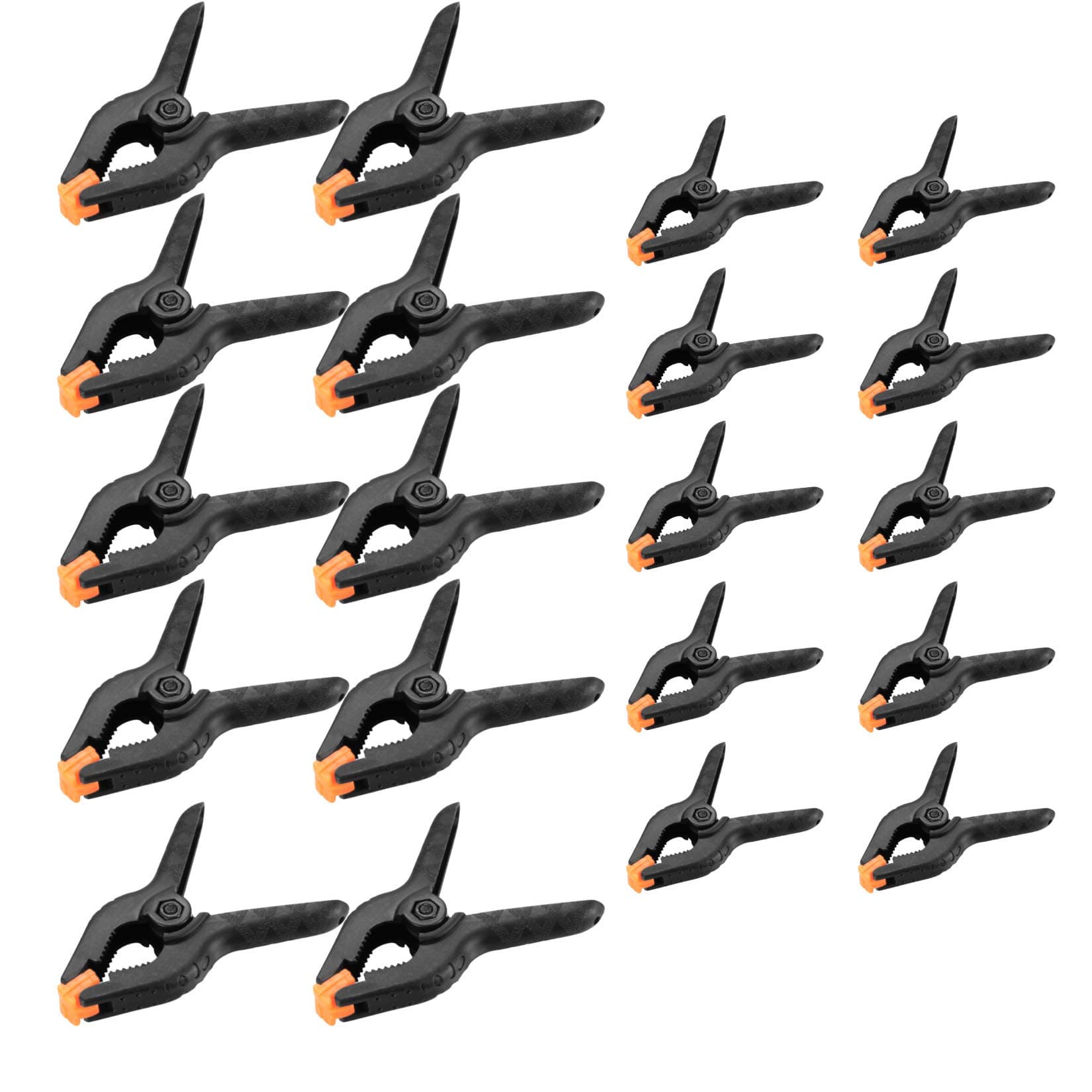 20 PCS Nylon Spring Clamps, Plastic Heavy Duty Spring Clips, Nylon Grip Clamps, Backdrop Clips for Photo Studio, Wood Working Projects, Home Improvement, Canvas, Paper(2 inch＆3 inch)