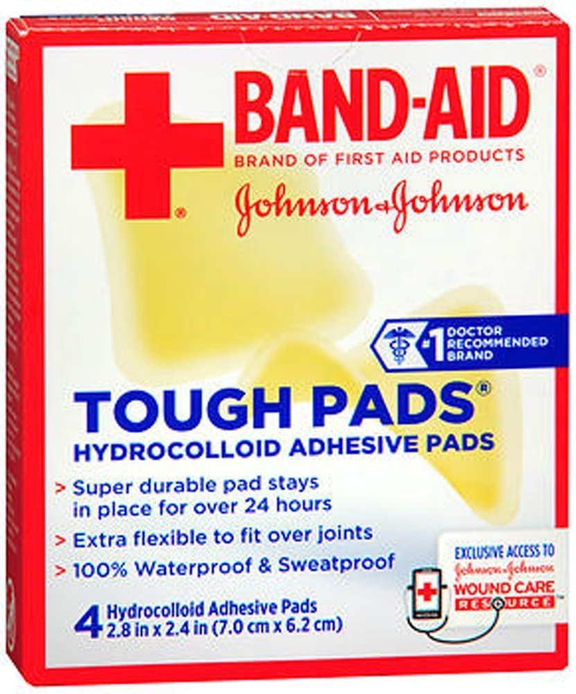 Johnson & Johnson Tough Pads, 4-Count 2.8" x 2.4" Pads