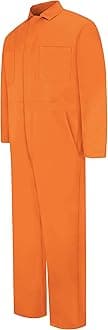 Red Kap Men's Snap Front Cotton Coverall, Orange, 38