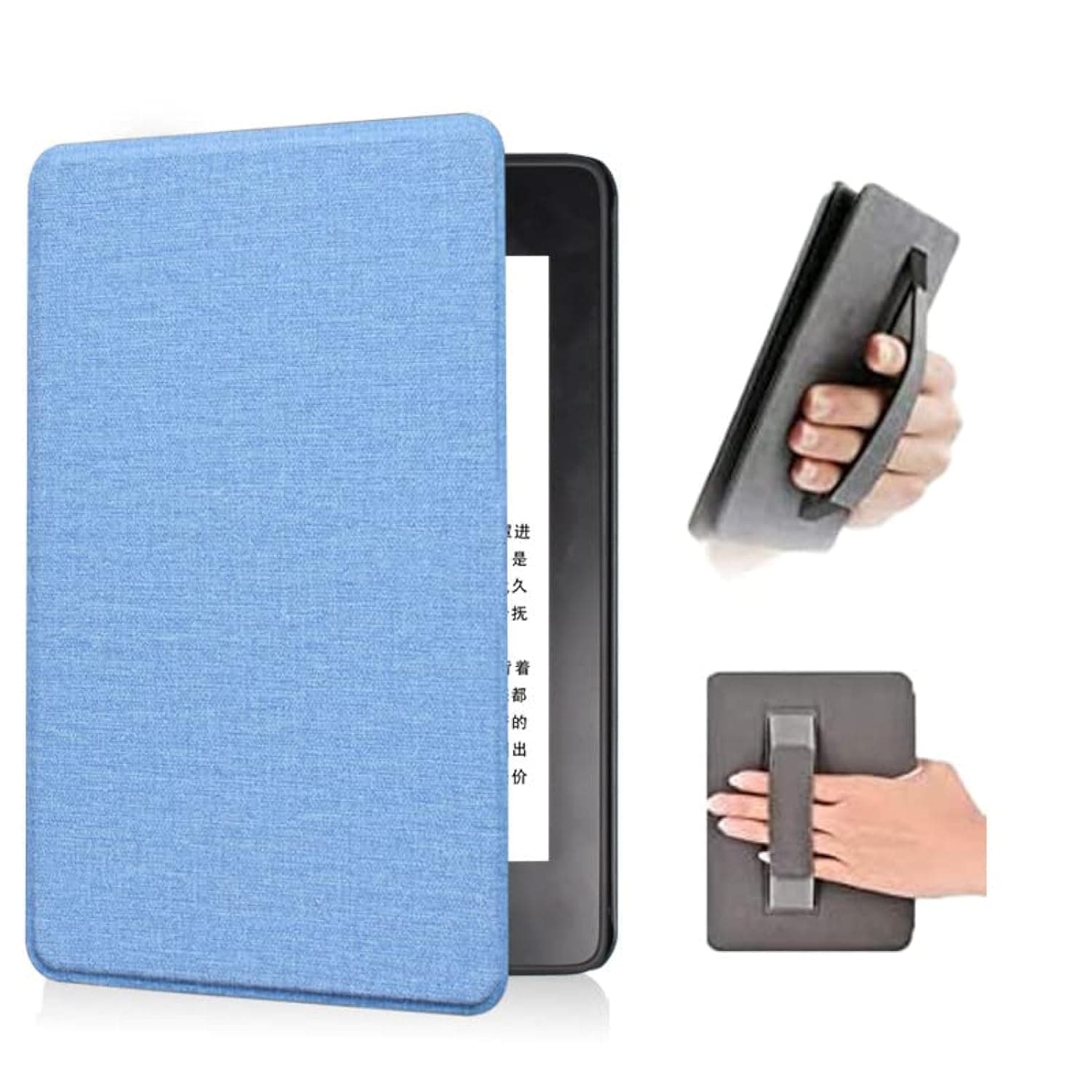 Compatible for All-new Kindle 2022 Released Case 6”, Auto wake/sleep, Hand Strap, PU leather Flip Cover for 6” E-reader (Blue)