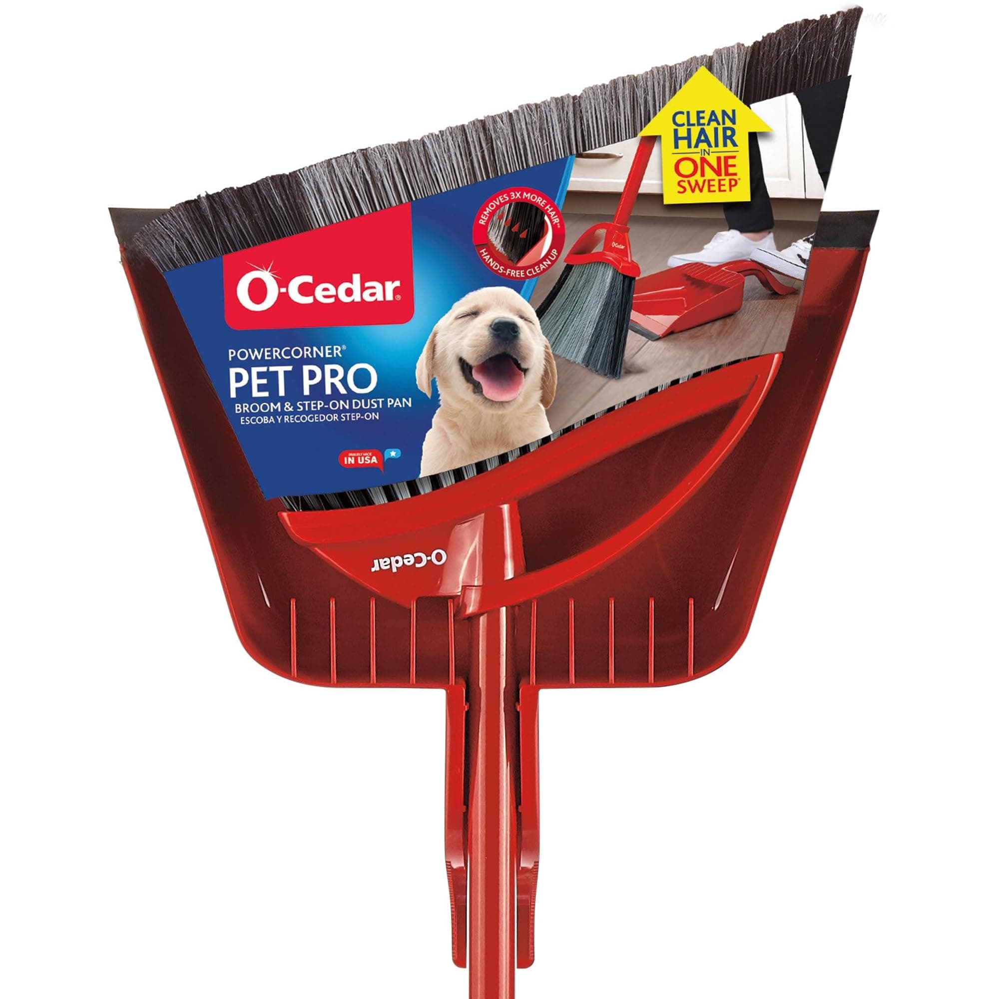 Pet Pro Broom & Step-On Dustpan PowerCorner
