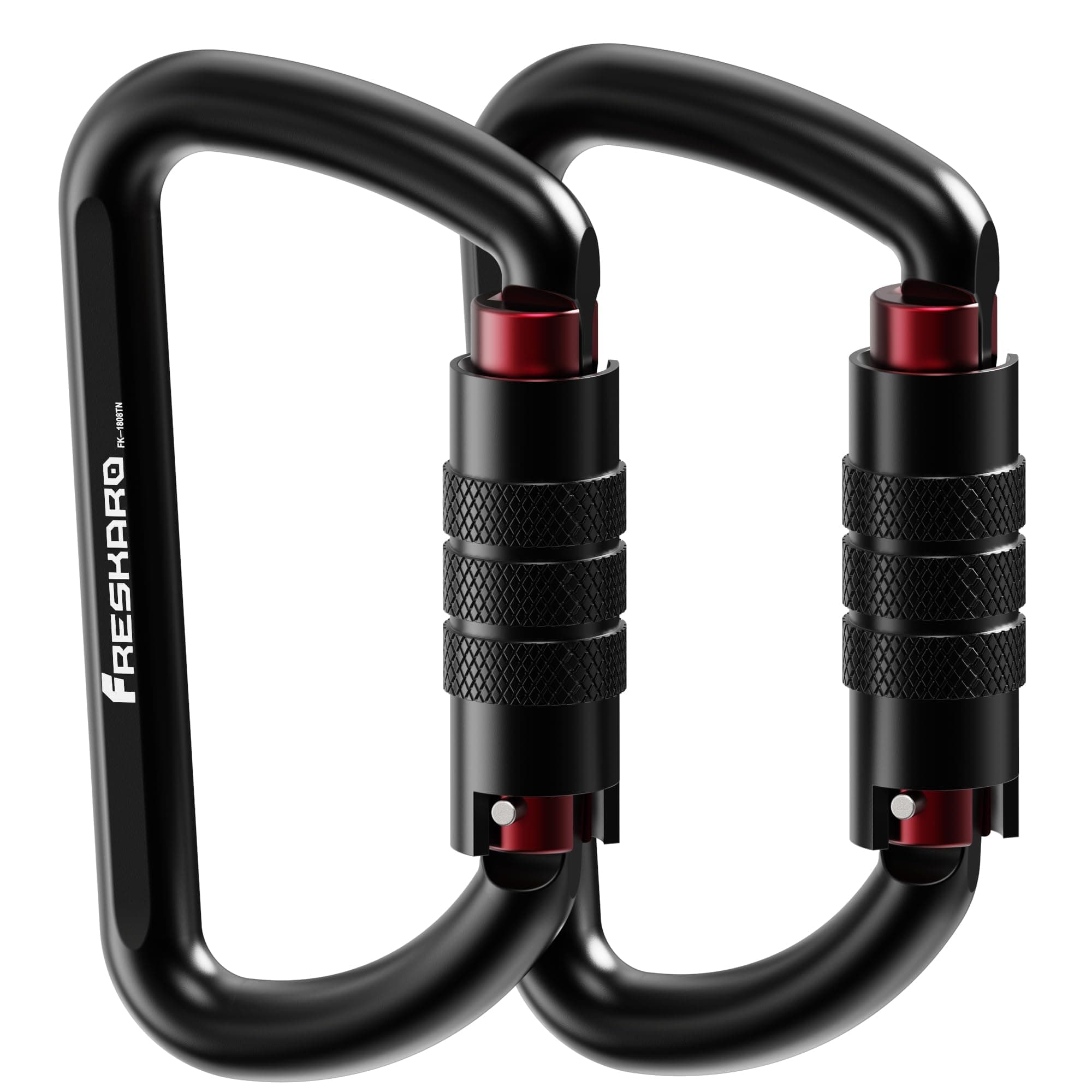 FresKaro 3inch 12kN-2698lbs Auto Locking Carabiner Clips, Solid D Shape, Heavy Duty 7075 Aluminum, Lightweight 1.09oz, Rust Proof, for Hammock, Hiking, Dog Leash, Keychain etc., Multi-Colors