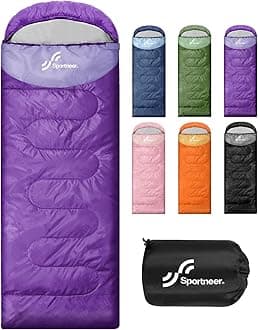 Sportneer Sleeping Bags for Adults, Warm & Cold Weather Sleeping Bag for Adults Kids Boys Girls - Lightweight Compact Camping Gear Equipment, Traveling, Backpacking, Hiking