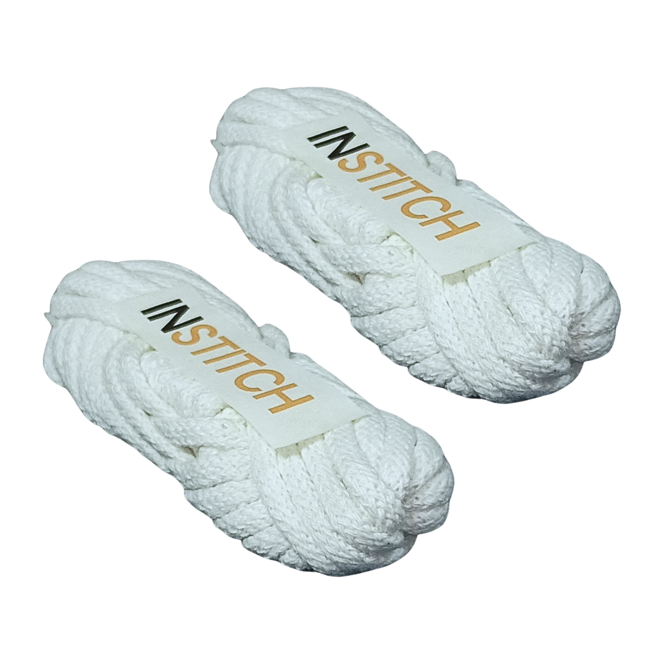 INSTITCH premium Nada/Dori Strings � 100% Pure Cotton - Set of 2 (12m each), For Ethnic Wear, Lehengas, Petticoat, Sports Wear (White)