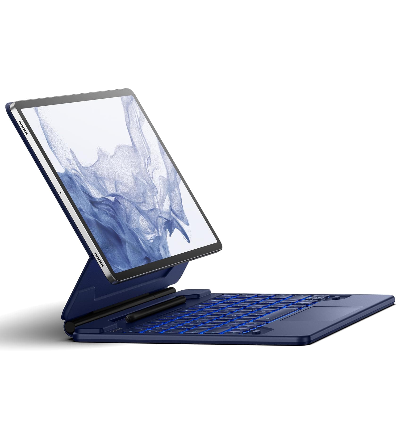 for Samsung Galaxy Tab S10+ Plus/S9+ Plus/S9 FE+ Plus/S8+ Plus/S7+ Plus/S7 FE Case with Keyboard 12.4" Floating Cantilever Magnetic Stand Multi-Touch Trackpad Backlit S Pen Holder - Blue