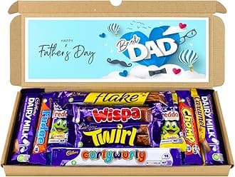 Personalised Father's Day Gifts For Dad | Chocolate Hamper | Letter box Chocolate Gift Selection Box | 10 Fullsize Cadburys Dairy Milk Chocolate bars | Ideal Gifts For Men (Fathers day)