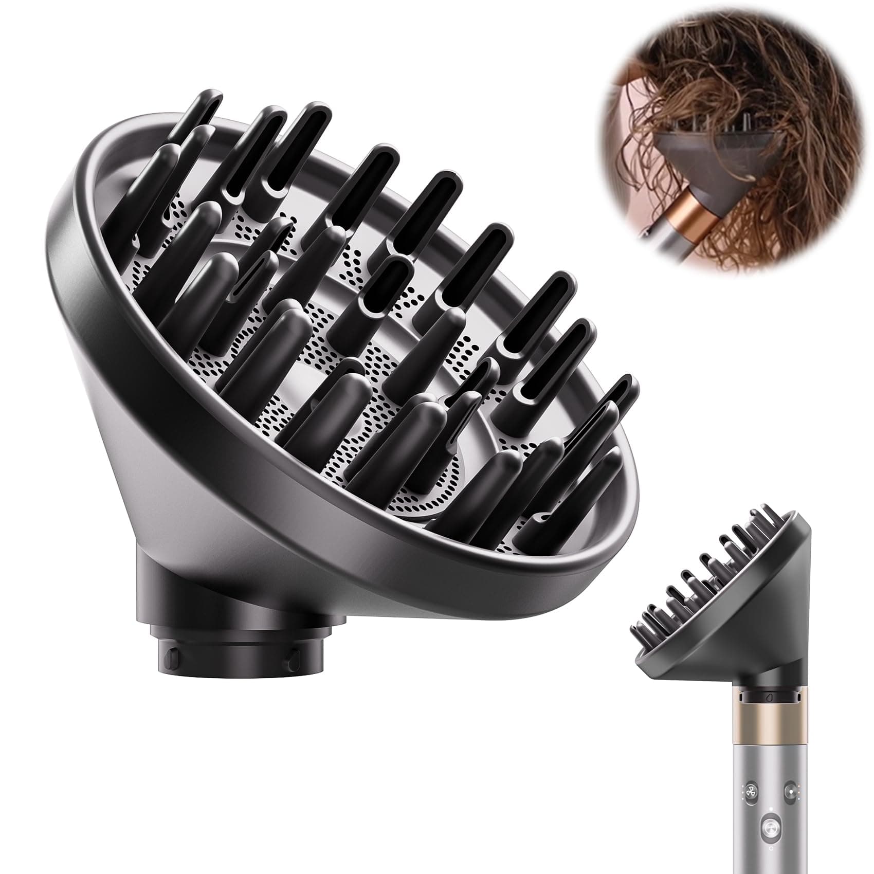 New Version Diffuser for Dyson Airwrap, Upgraded Diffuser Attachment for Hair Dryer for Dyson Airwrap, Converting for Dyson Airwrap Styler to Hair Dryer Diffuser Attachment