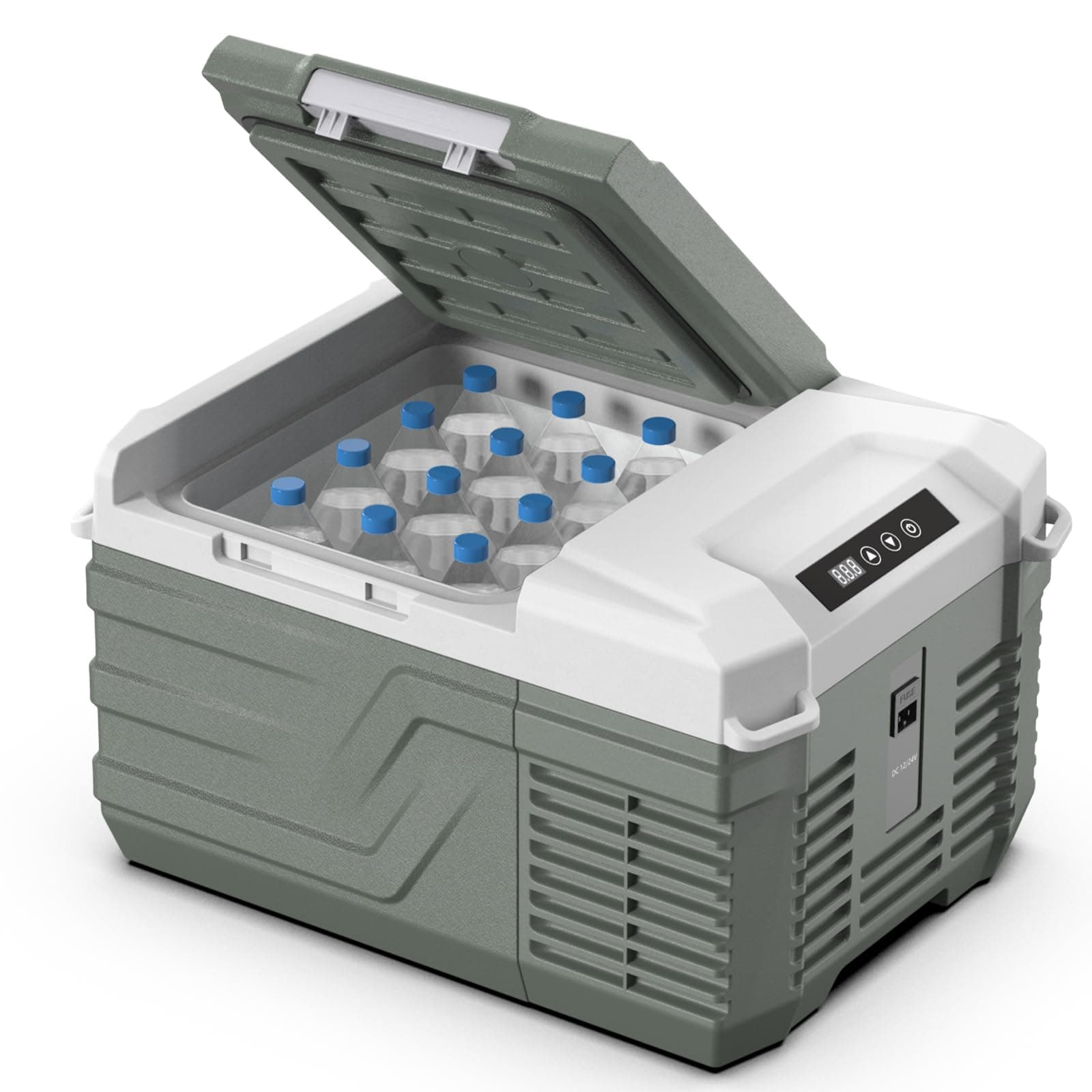 12 Volt Refrigerator 12V Car Fridge 10 Quart Small Car Refrigerator Portable Fridge 12/24V DC 110~240 Volt AC for Truck RV Camper SUV Portable Freezer Electric Cooler for Camping (-4℉-68℉)