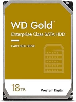 18TB WD Gold Enterprise Class Internal Hard Drive - 7200 RPM Class, SATA 6 Gb/s, 512 MB Cache, 3.5" - WD181KRYZ