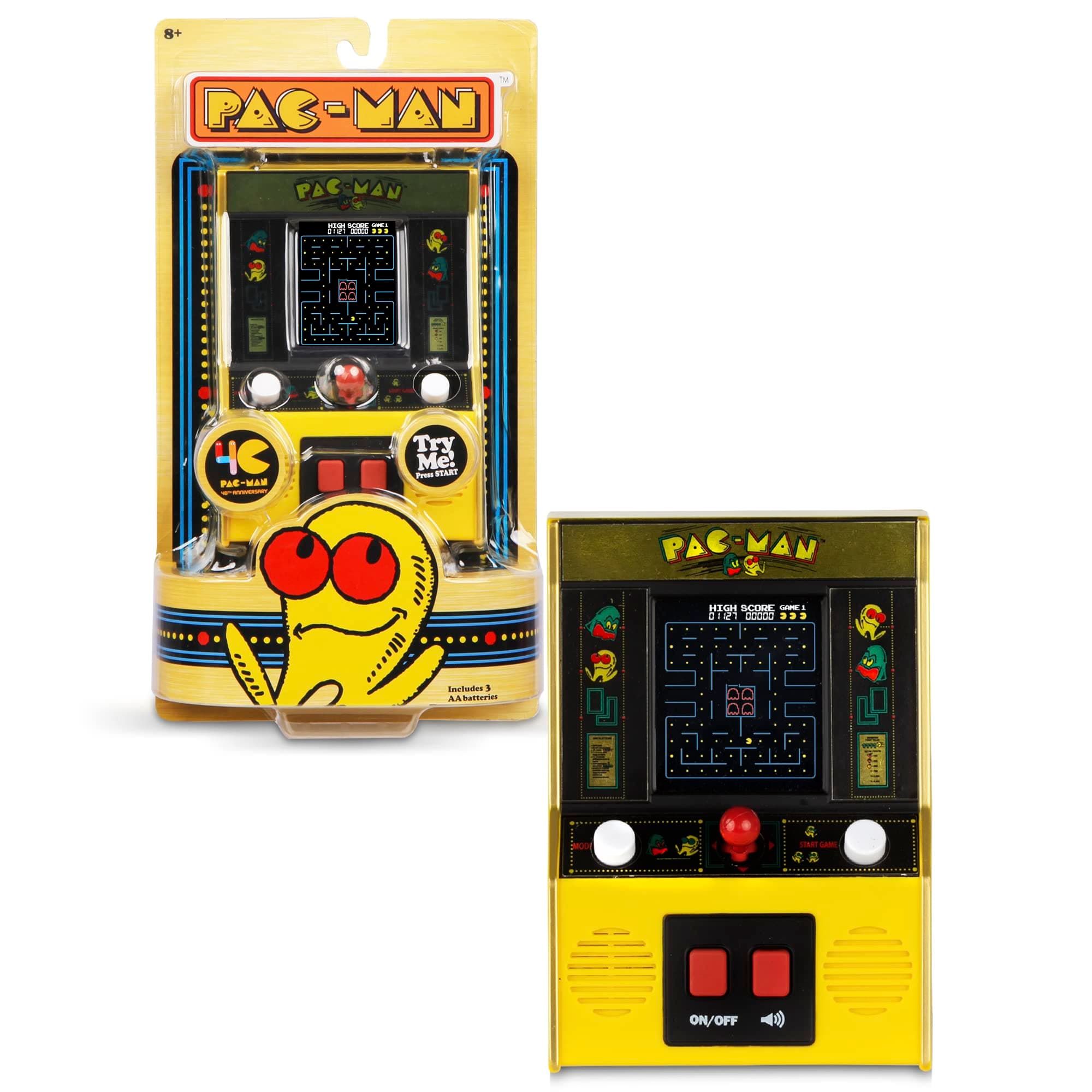 Basic Fun Arcade Classics - Pac-Man Color LCD Retro Mini Arcade Game