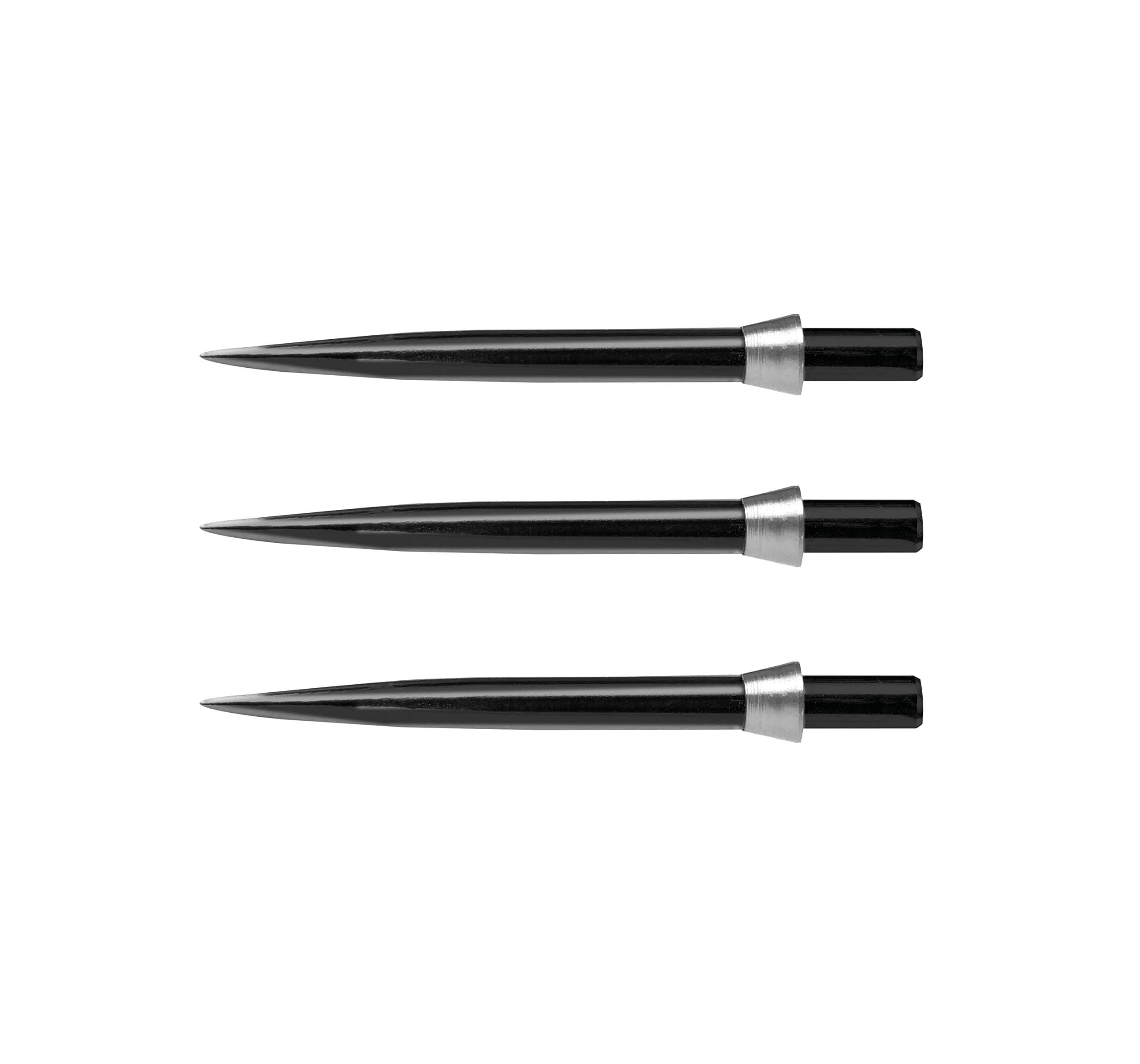 RED DRAGON Specialist Darts Points Trident Points Black Standard 32mm with Silver Tridents - 1 set per pack