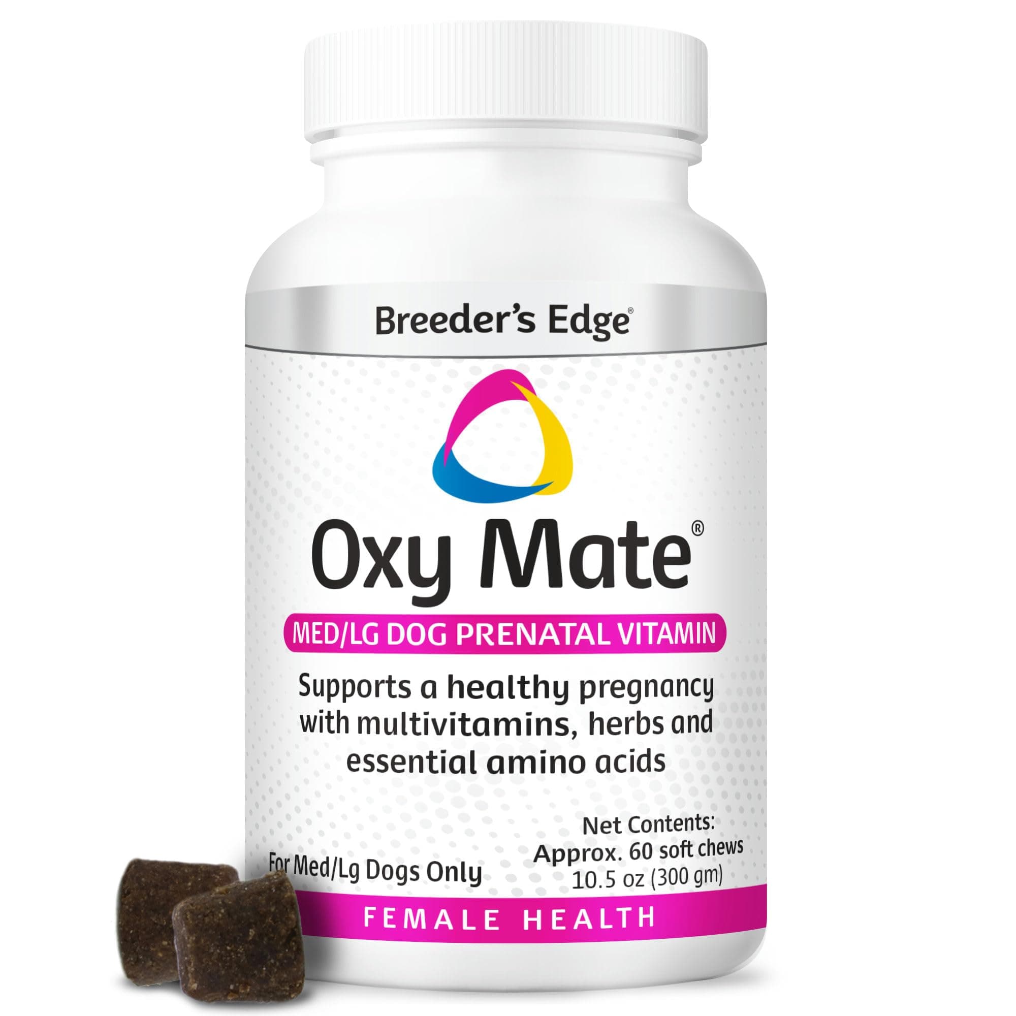 Breeder's Edge Oxy Mate- Prenatal Supplement- for Medium & Large Dogs- 60ct Soft Chews