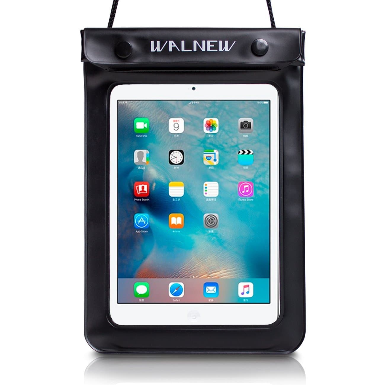 WALNEW Universal Waterproof eReader Case - Protective Cover for Kindle, Paperwhite, Oasis, Fire, iPad Mini, Kobo (ColorSoft Signature Edition/7"/6.8"/6"), Black