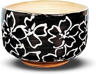 MINO WARE JAPAN Matcha bowl Chawan, Yaki Pottery ese Matcha Tea Cup, Green Tea Cup, Coffee and Soup Cup Made in (Black)