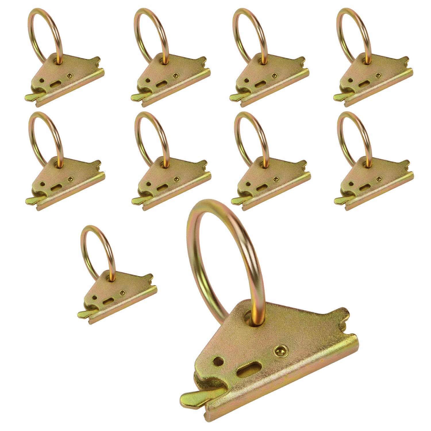 Eapele 10PCS Steel E-Track O Ring Tie-Down Anchors for E-Track TieDown System, Secure Cargo in Enclosed/Flatbed Trailers, Trucks (ETrack Rails Not Included)