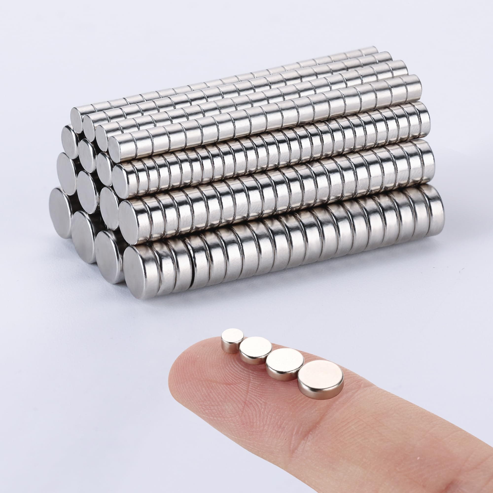400Pcs Small Magnets, 4 Different Sizes Tiny Mini Magents, Multi-Use for Fridge, DIY, Office, Hobbies, Crafts and Science