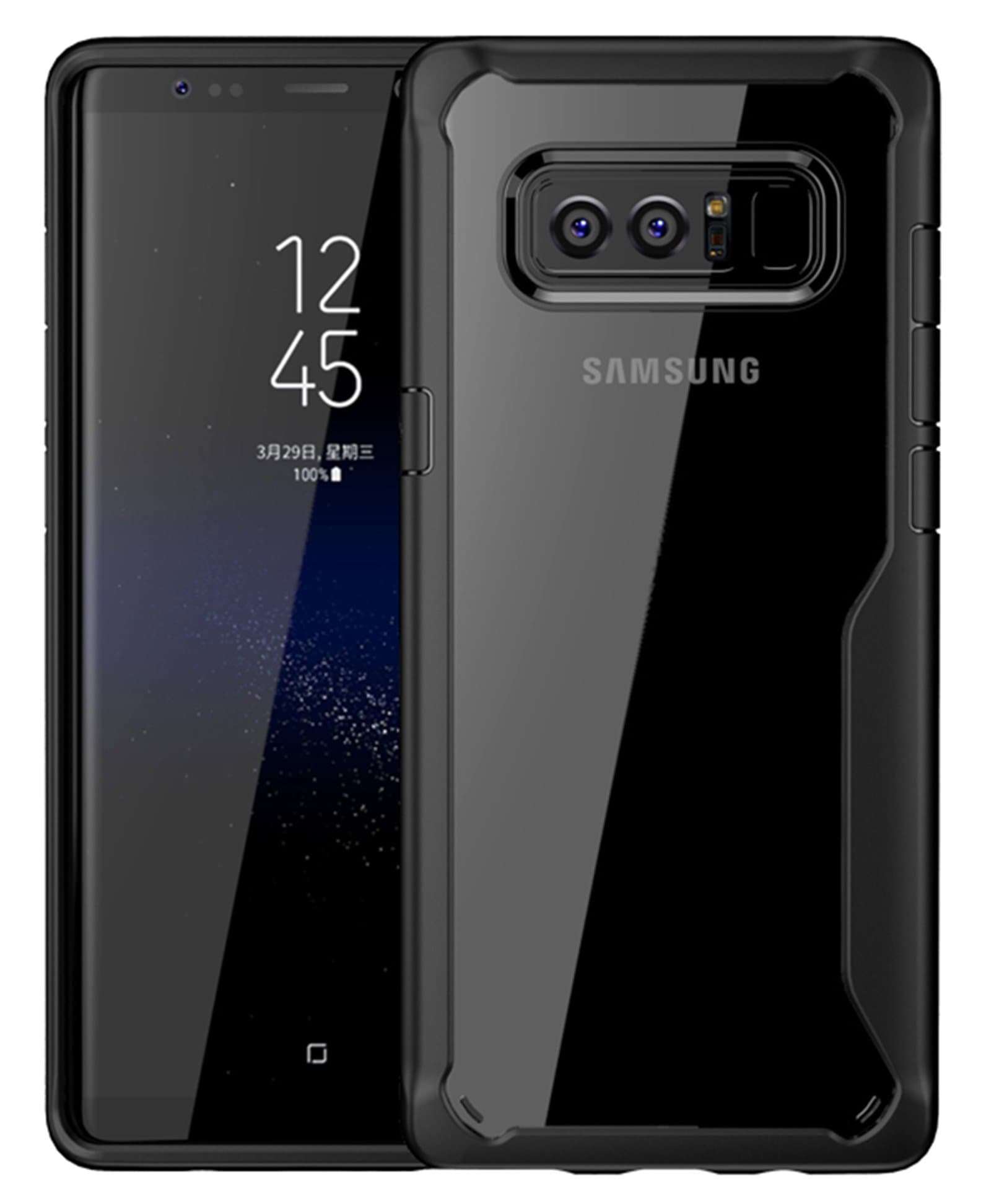 Galaxy Note 8 Case, Casix Crystal Clear TPU [Rugged] HD [Thin] Hybrid Slim [Scratch Resistant] Protective Transparent Case for the Samsung Galaxy Note 8 - Black
