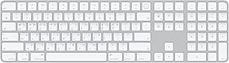 Apple Magic Keyboard with Touch ID and Numeric Keypad: Wireless, Bluetooth, Rechargeable. Works with Mac Computers with Apple Silicon; Korean - White Keys