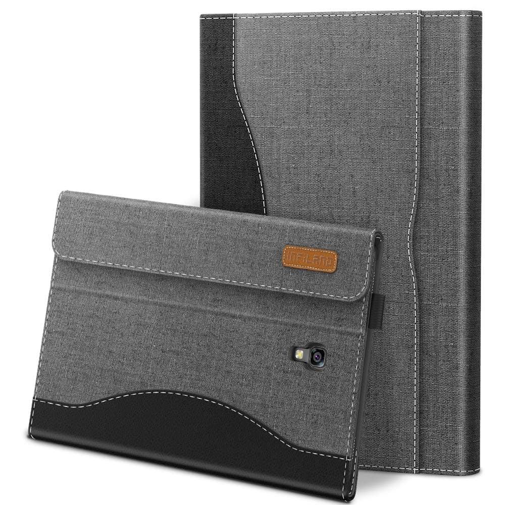 INFILAND Samsung Galaxy Tab A 10.5 Case, Front support Cover with Business Pocket Compatible with Samsung Galaxy Tab A 10.5 inch(SM-T590/T595) 2018, Auto Sleep/Wake,Gray