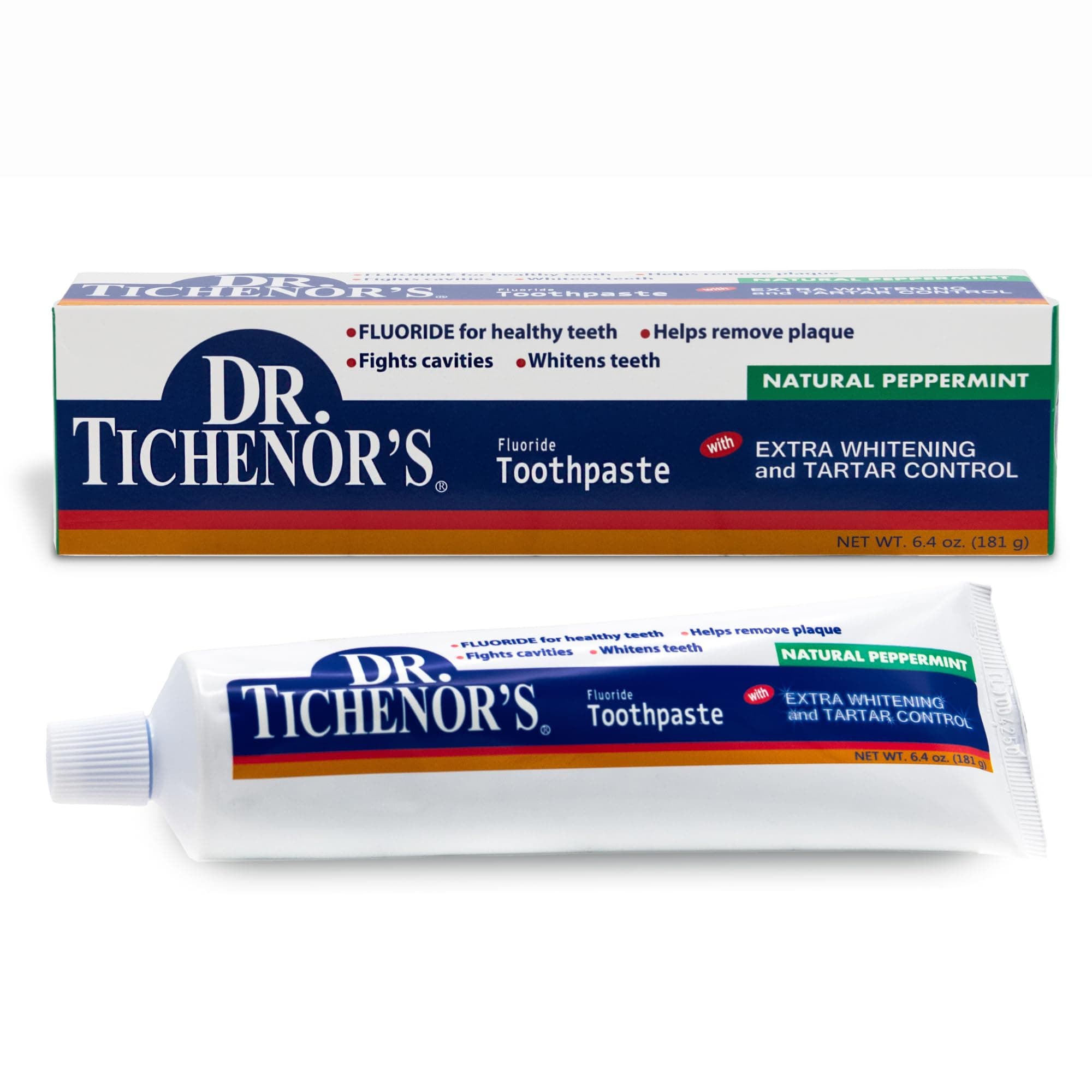 Dr. Tichenor's Fluoride Toothpaste with Extra Whitening and Tarter Control 6.4 fl oz (181 g)