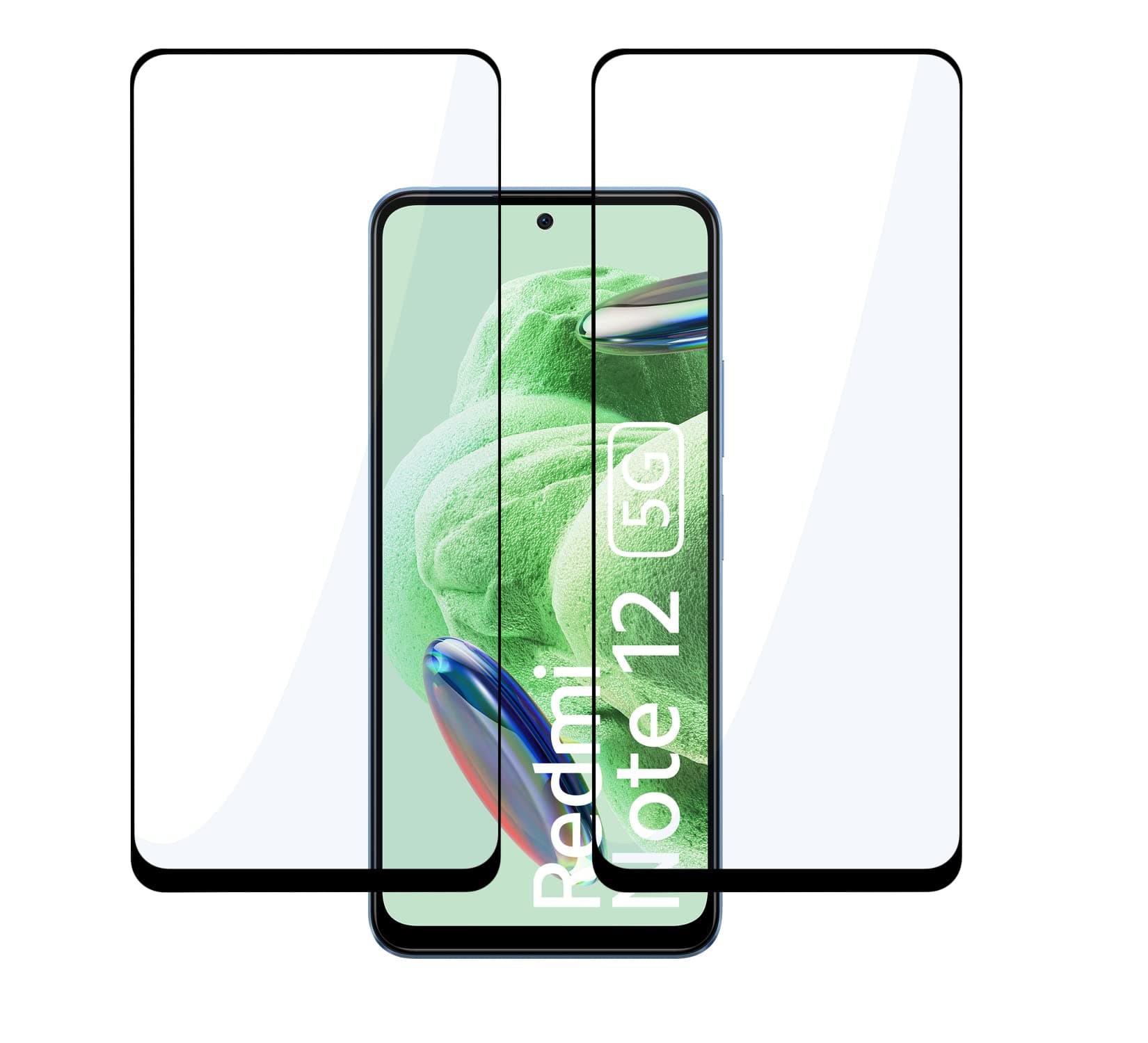 CEDO Tempered Glass for Redmi Note 12 (5G) (Pack of 2) | Screen Protector Full HD Quality Tempered Glass Anti-Scratch Edge to Edge Coverage with Easy Installation Kit (Black)