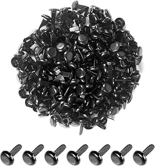 moinkerin 200 Pieces mini Round brads, Pattern Clips, Metal Black brads, 8 x 14 mm, Used for Scrapbooking, Paper, Letter Clips, Crafts, DIY Crafts