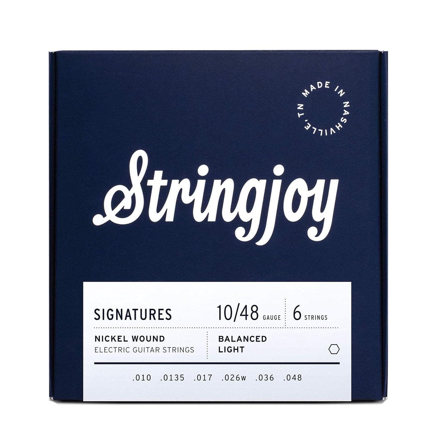 Stringjoy BAL10 Signatures Nickel Wound Guitar Strings, 10-48 Balanced Light Gauge, Electric Guitar Strings for Enhanced Tone, Guitar Strings Electric 6 String Set