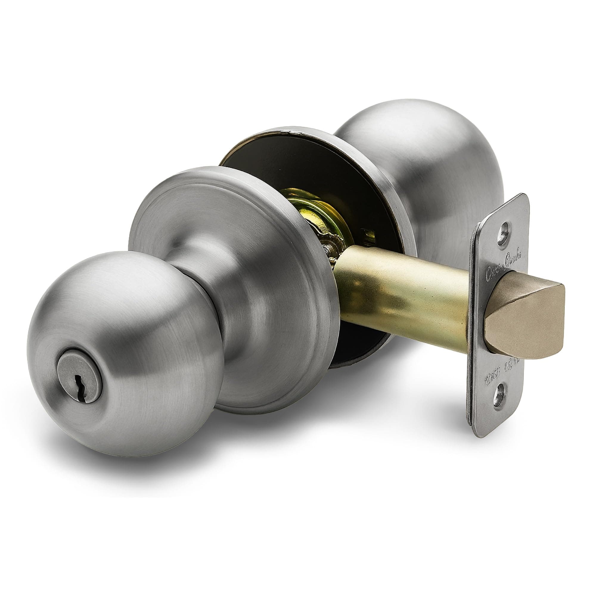 Copper Creek BK2040SS Ball Door Knob, Keyed Entry Function, 1 Pack, in Satin Stainless