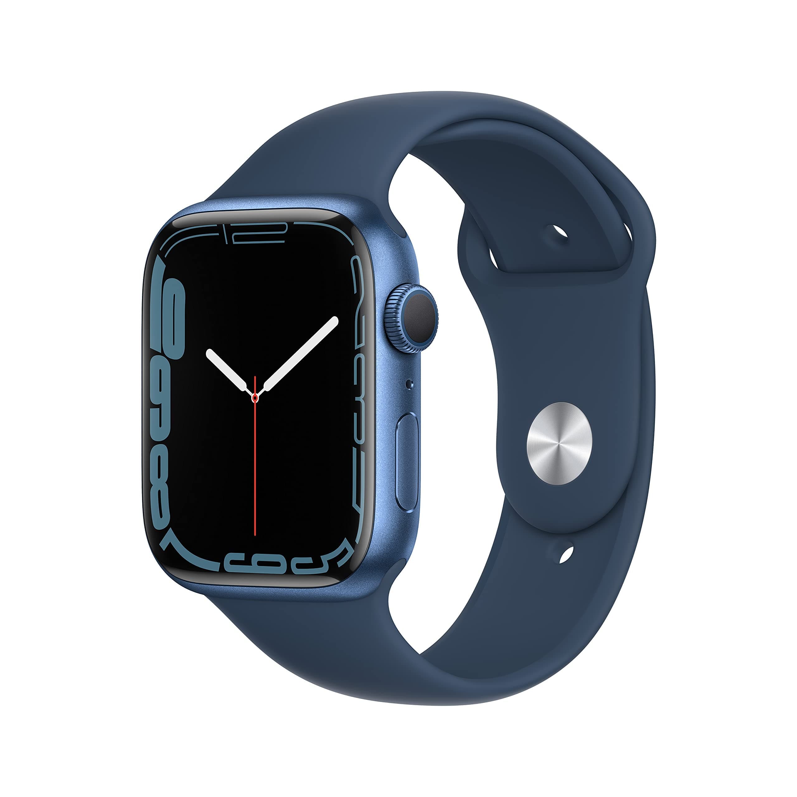 Apple Watch Series 7 (GPS, 45mm) - with Blue Aluminum Case with Abyss Blue Sport Band - Regular Size (Refurbished)