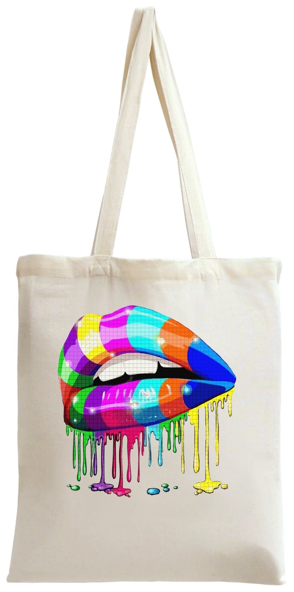 Mosaic Colourful Rainbow Lips Tote Bag