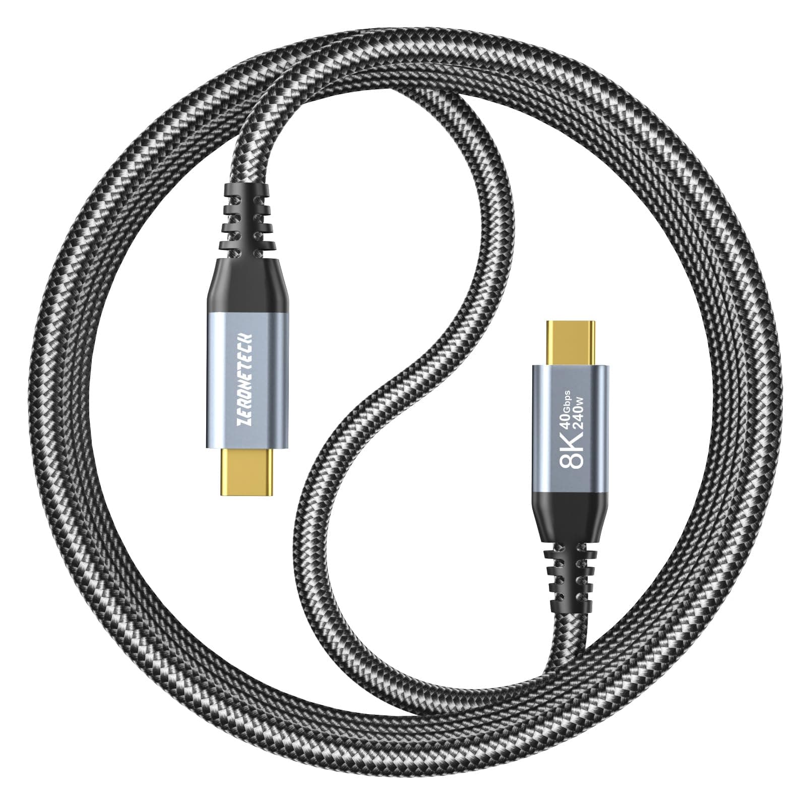 40Gbps USB C for Thunderbolt 4 Cable 3.3FT, USB C Monitor Cable [8K@60Hz/Dual 4K@60Hz], 40Gbps High Speed Data Transfer, USBC Video Cord, 240W Charging for MacBook,iPad,Lenovo,SSD,KYY,Portable Monitor