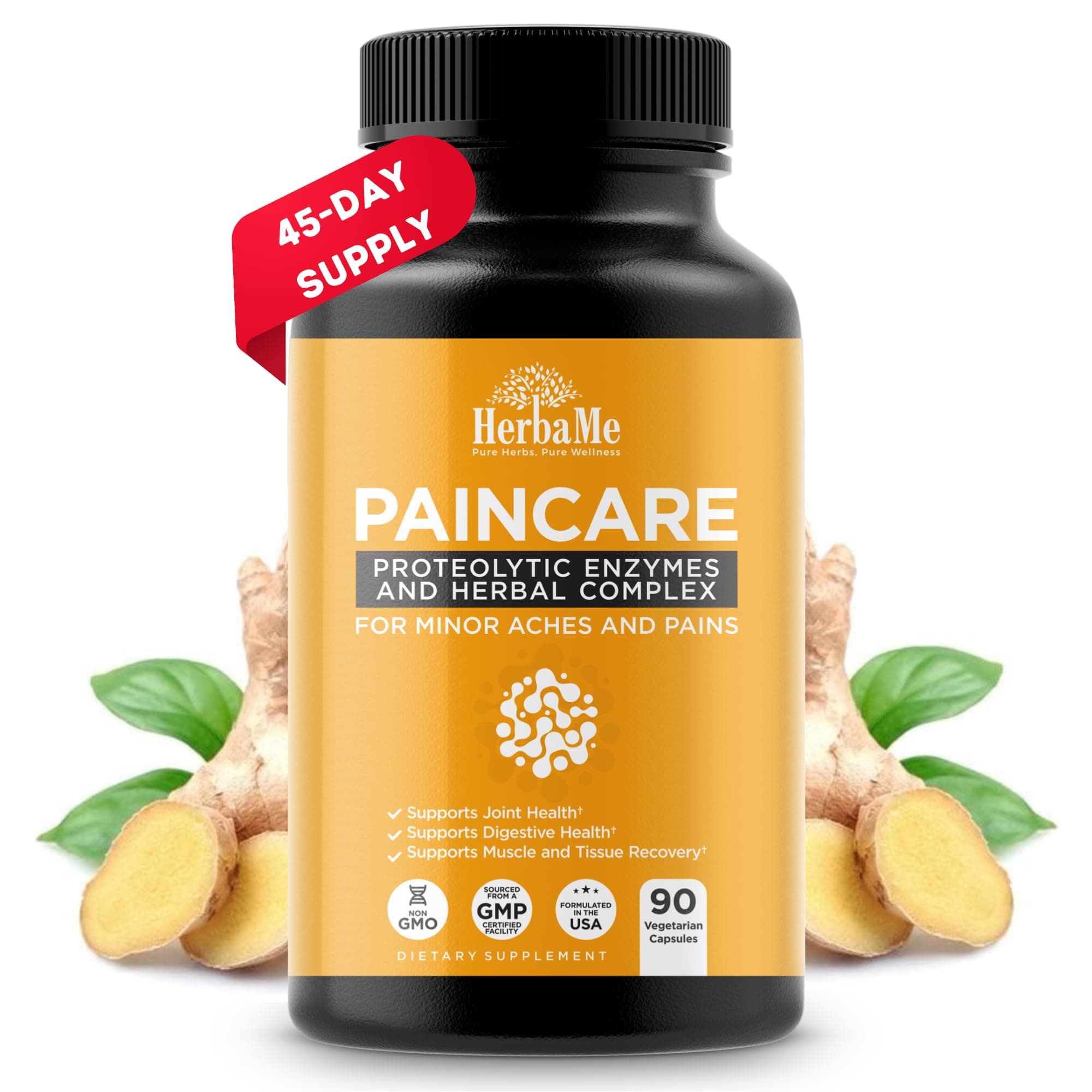 HerbaMe Anti-Inflammatory Supplement, Proteolytic Enzymes + Herbal Complex