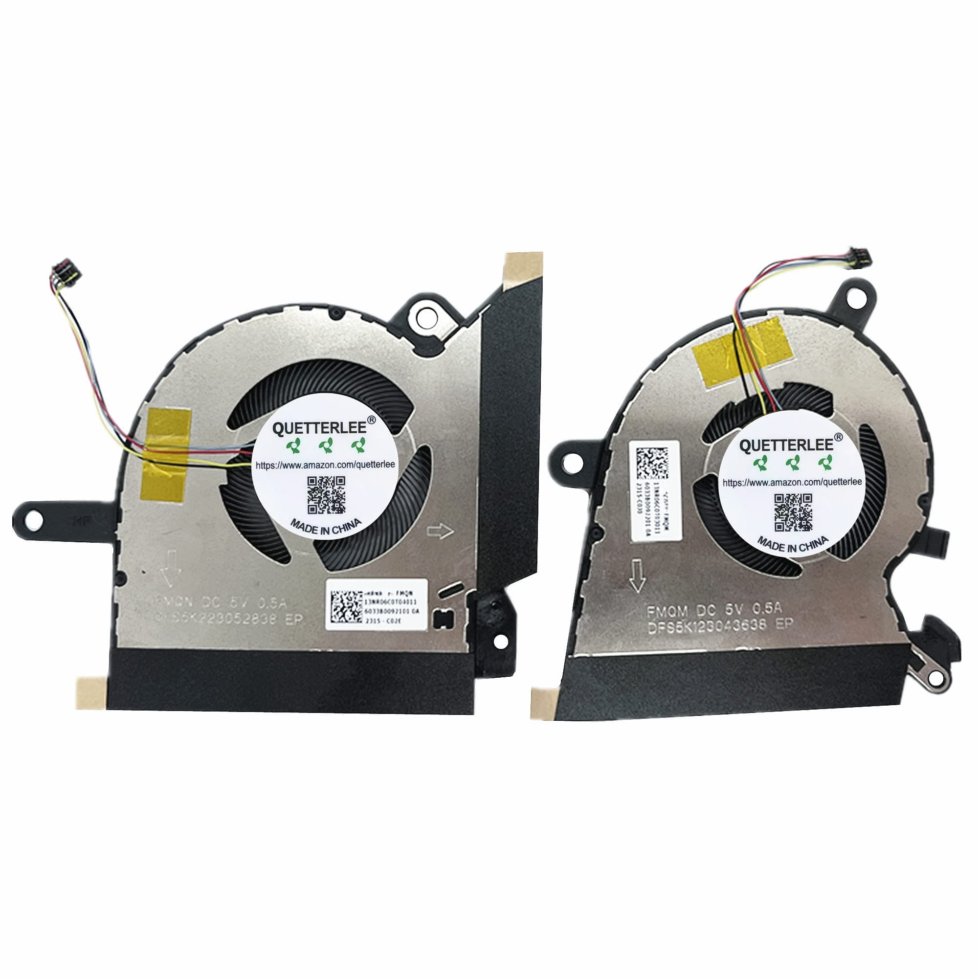 Replacement New CPU+GPU Cooling Fan for ASUS ROG Flow X13 GV301 GV301Q GV301QC GV301QE GV301QH Series DFS5K123043638 FMQM DFS5K223052838 FMQN DC5V 0.5A Fan