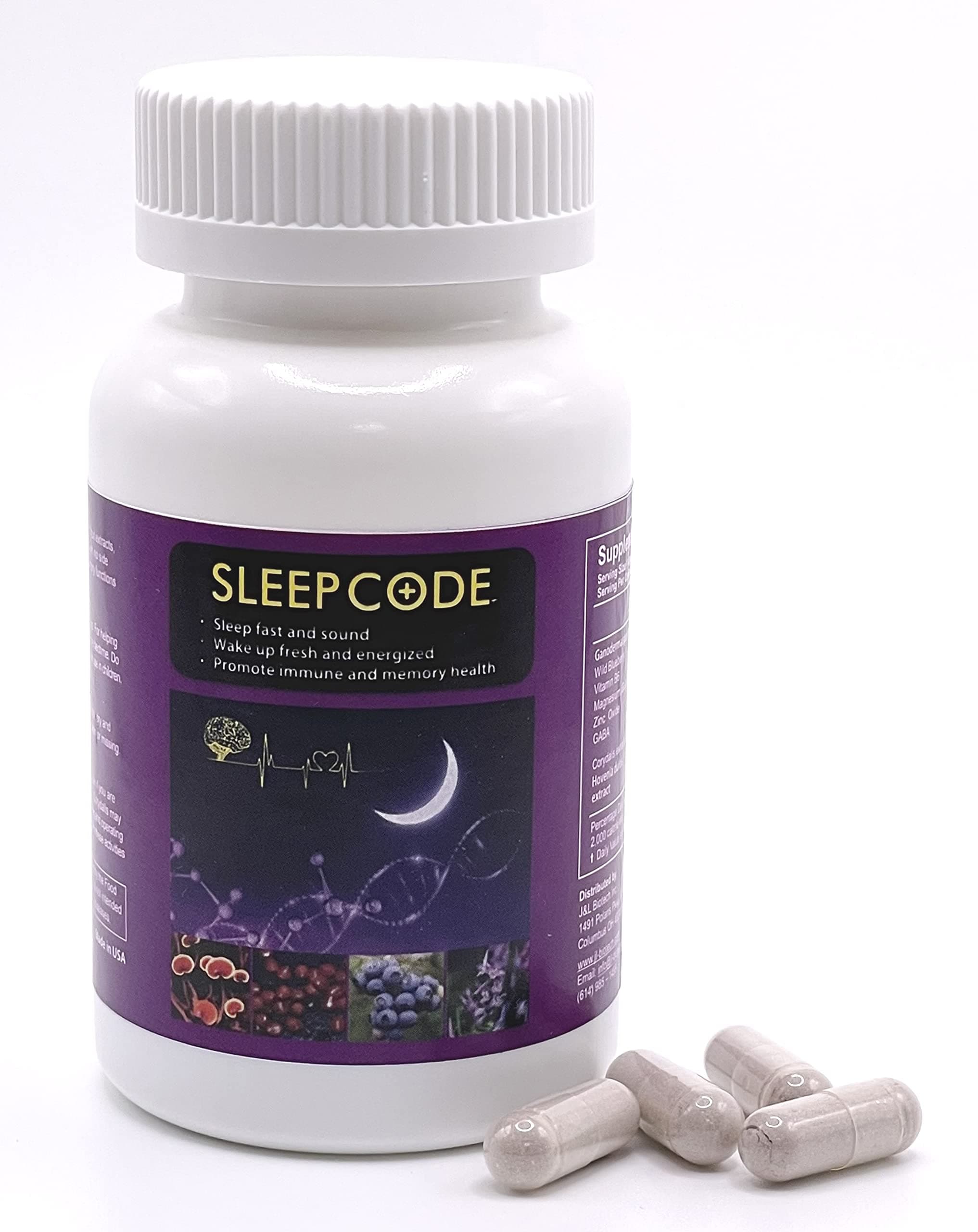 SLEEPCODE J&L Natural Supplement for Fast and Relax Sleep (60 Capsules)-L8