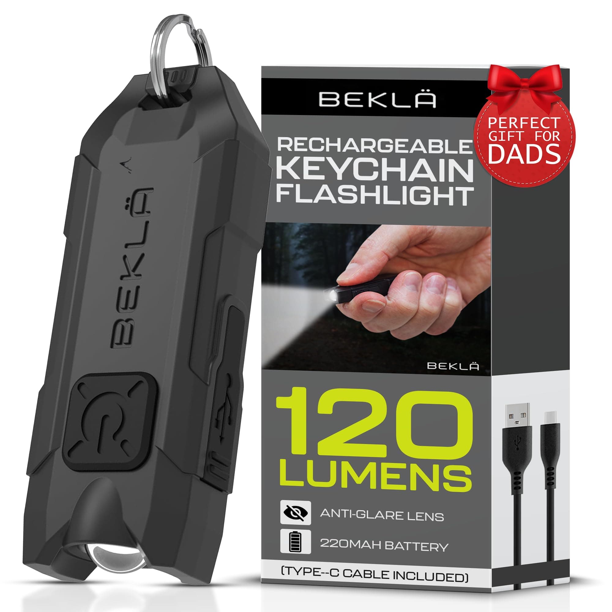 Rechargeable Keychain Flashlight, 120 Lumen Mini Flashlight, EDC Keychain Light, Flashlight Keychain, Small Flashlights.