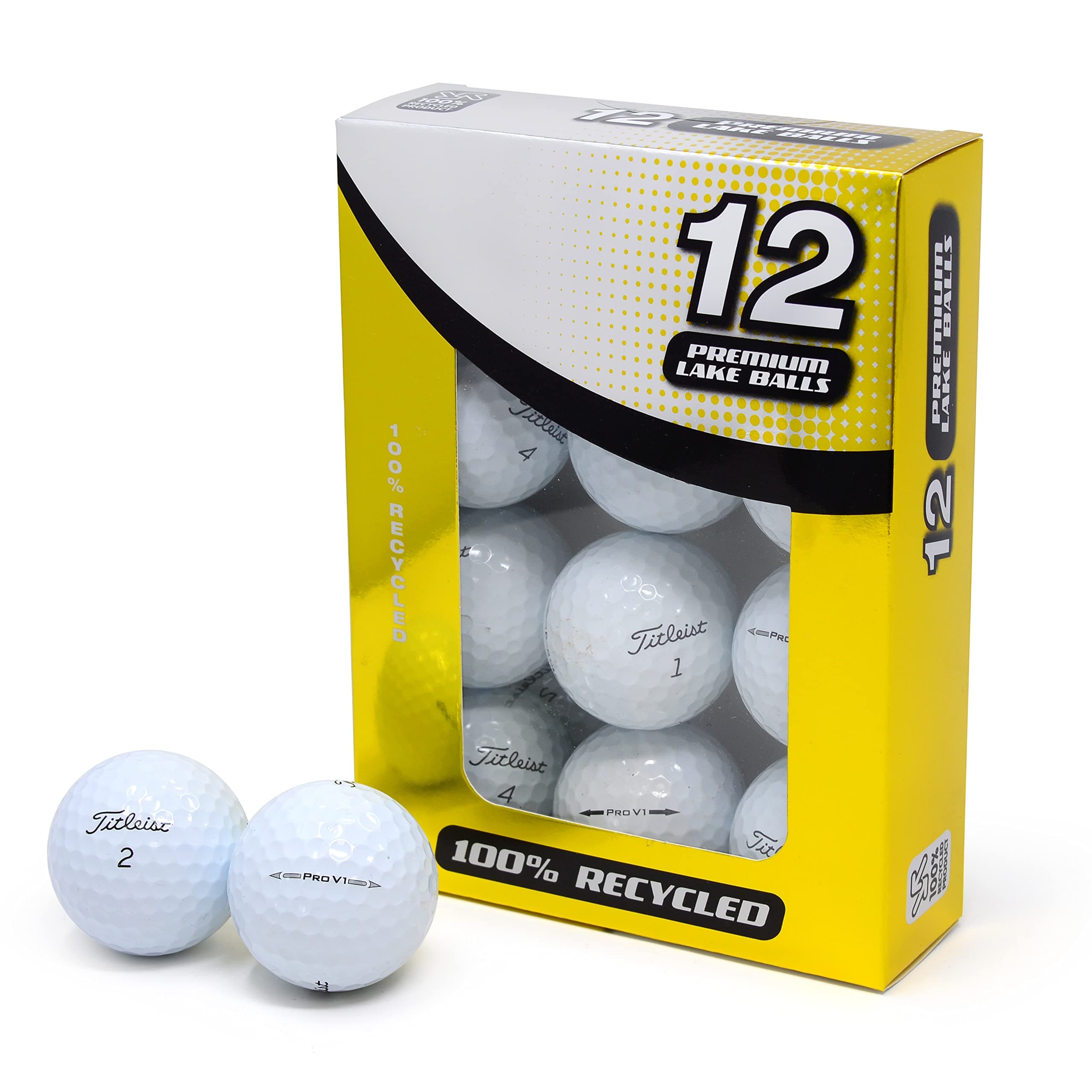 Second ChanceTitleist Pro V1 Grade A Lake Golf Balls - White, Pack of 12